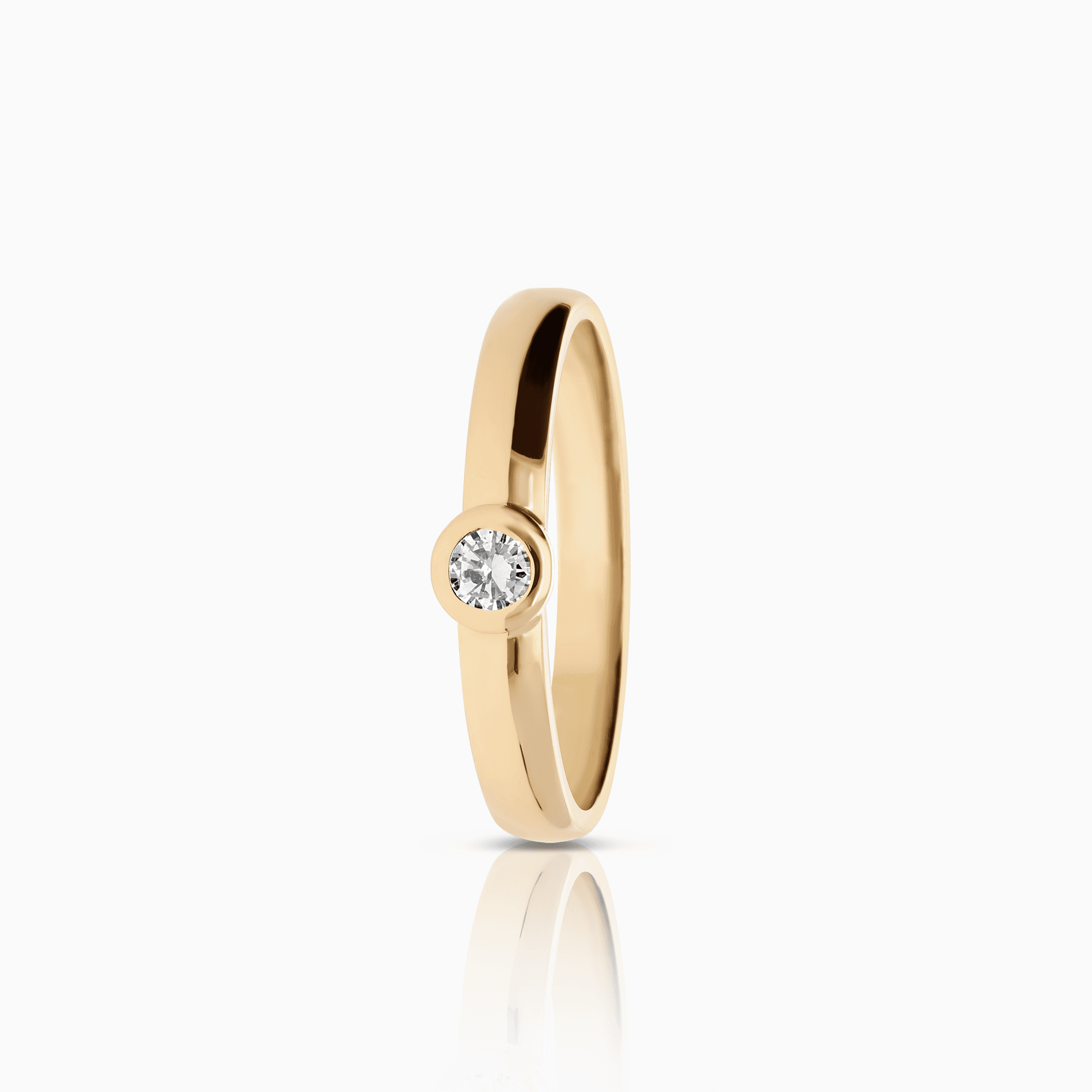 Solitaire ring 0.10ct 18K gold