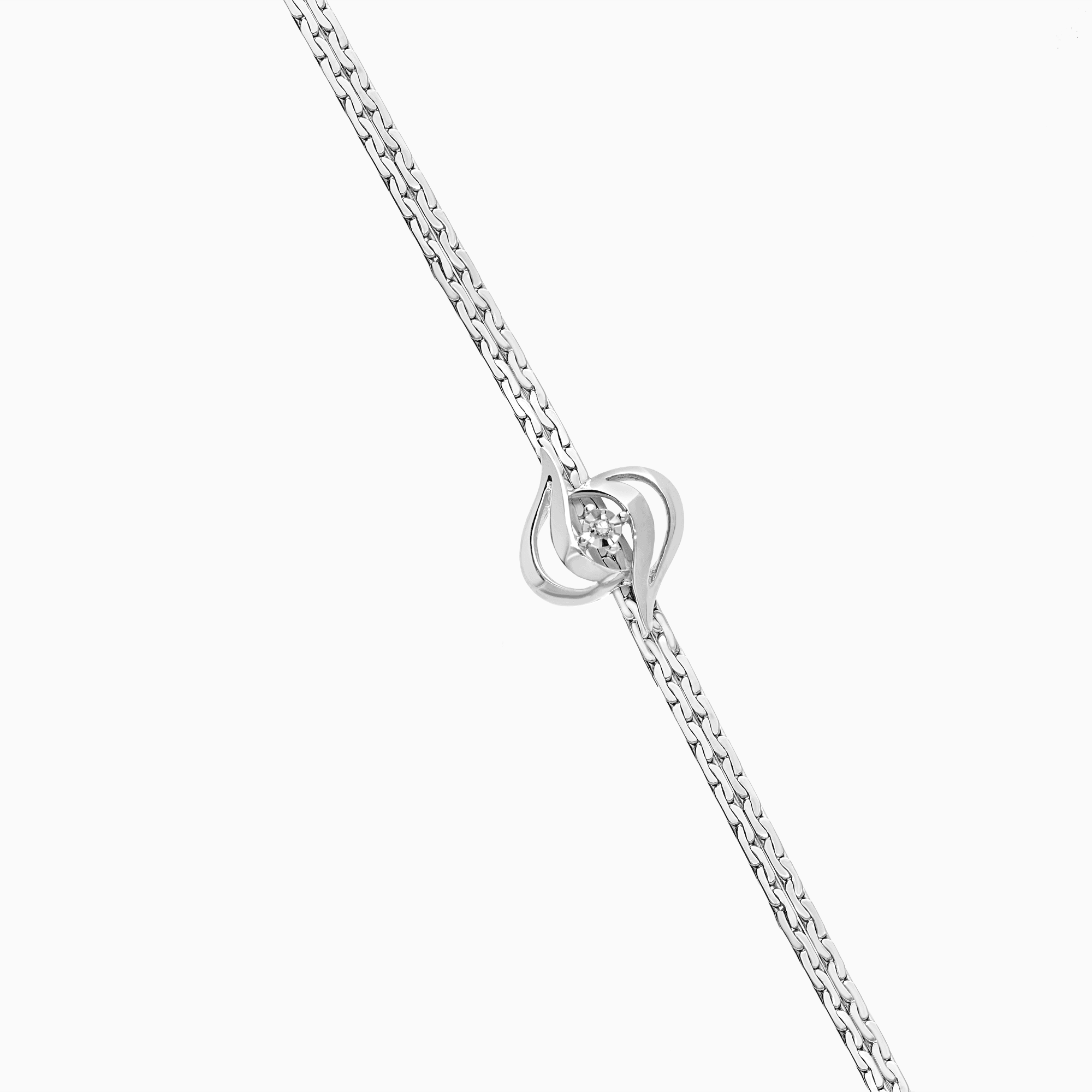 Diamantarmbånd 0,01 ct 18K hvitt gull