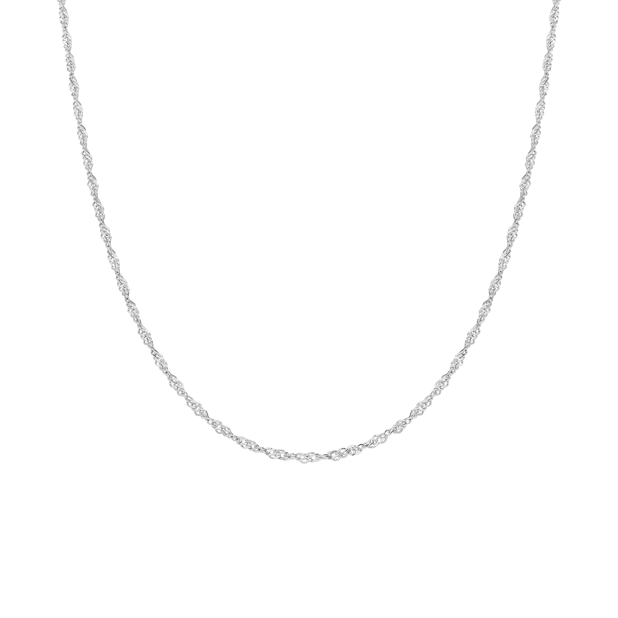 Singapore chain 42cm 18K white gold