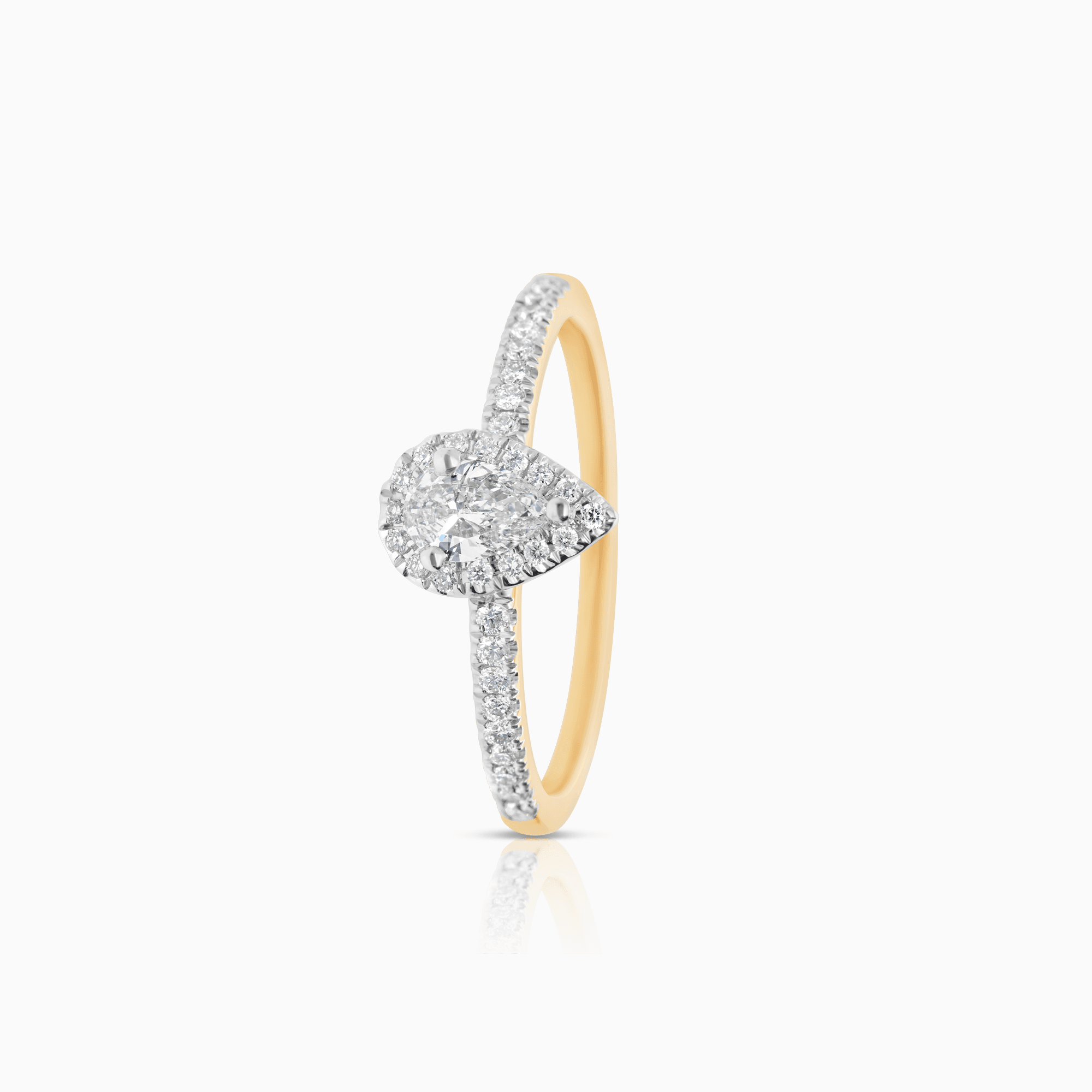 Diamond ring halo 0.58ct 18K