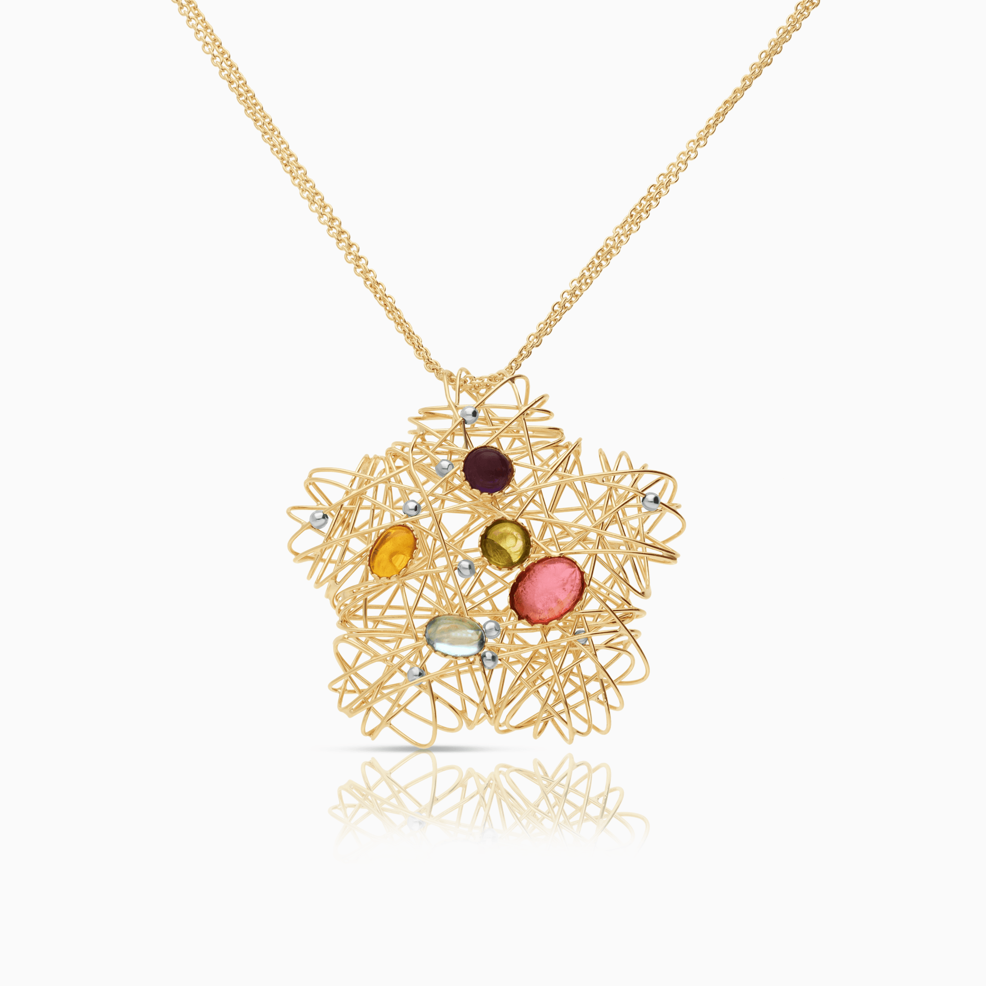 Gold necklace with star pendant 14.30g 18K