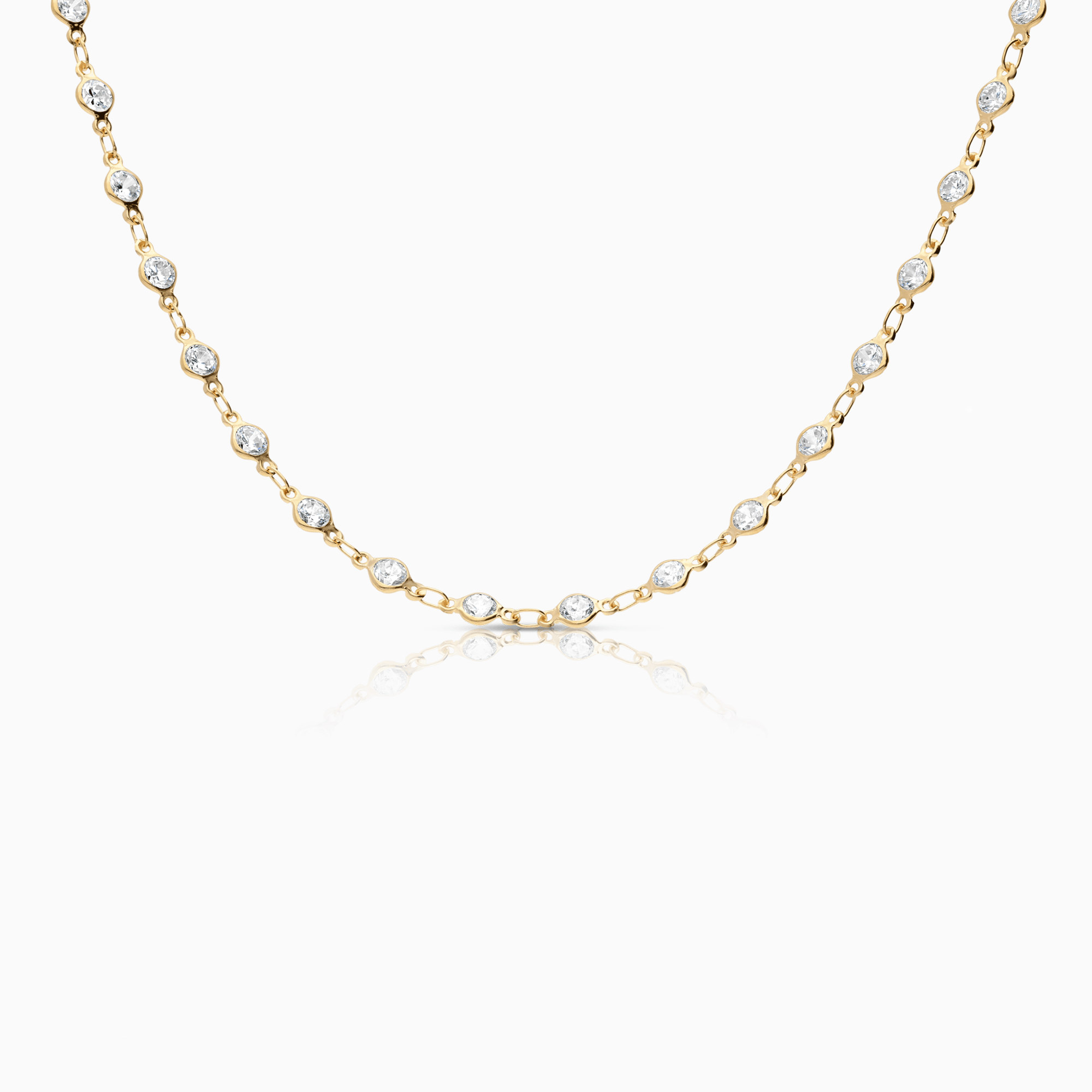 Gold necklace with stones 6.4g 18K