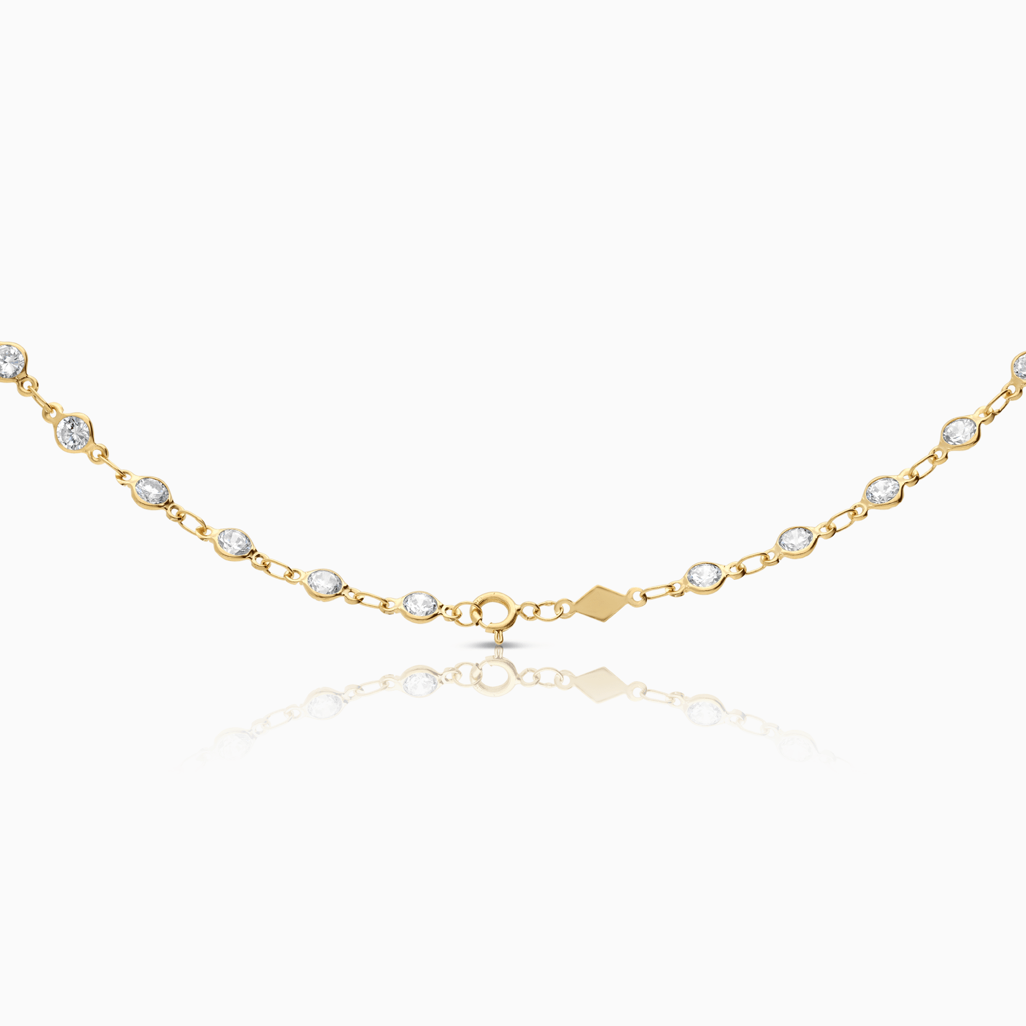 Gold necklace with stones 6.4g 18K