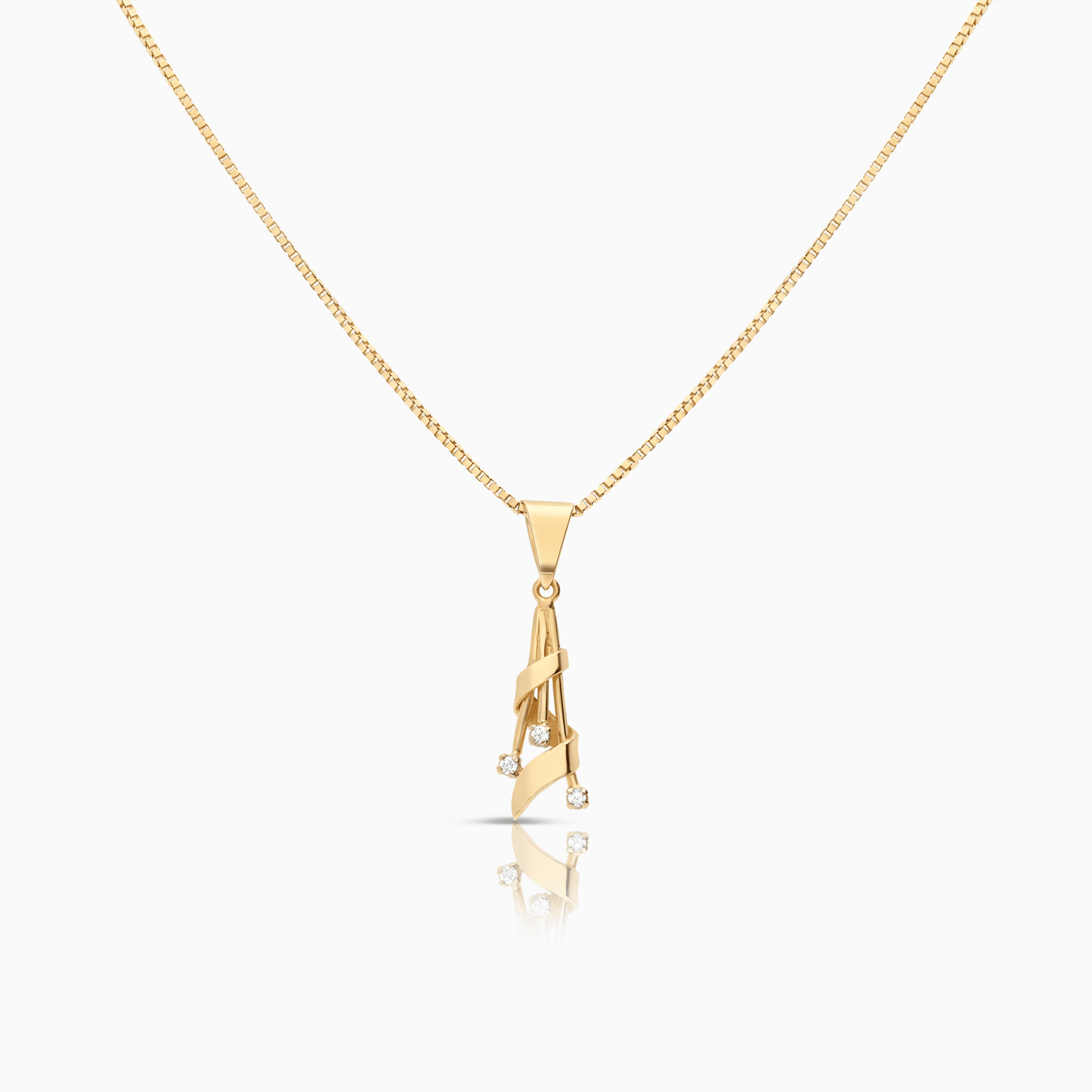Venetian link with diamond pendant 0.03ct 18K gold