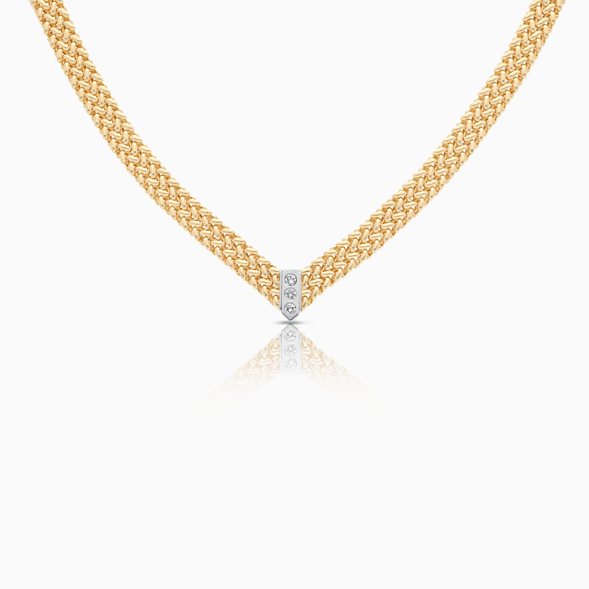 Gold Necklace with Diamonds 39.2g 18K Gold