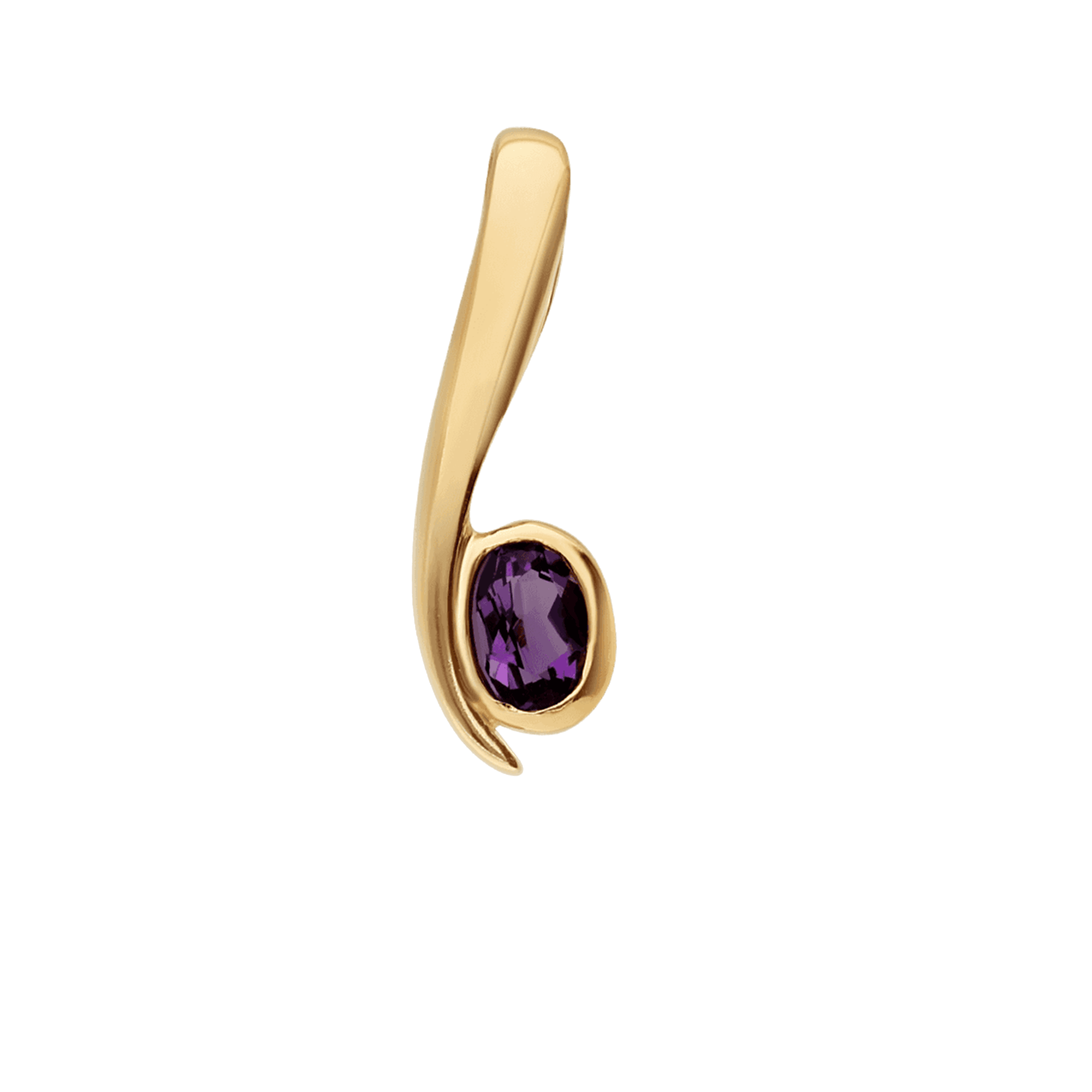 Pendant with purple stone 2.07g 18K gold