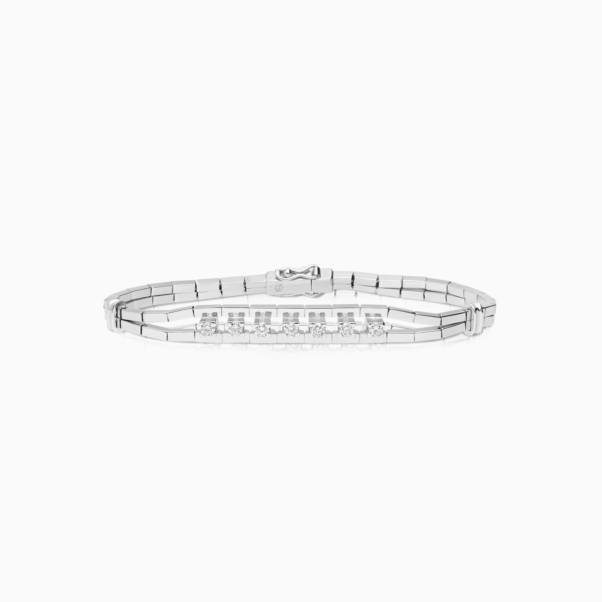 Diamantarmbånd 0,41ct 18K hvitt gull