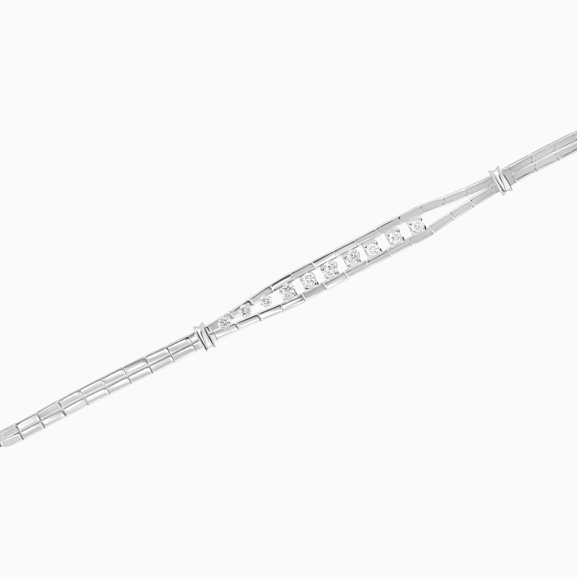 Diamantarmbånd 0,41ct 18K hvitt gull