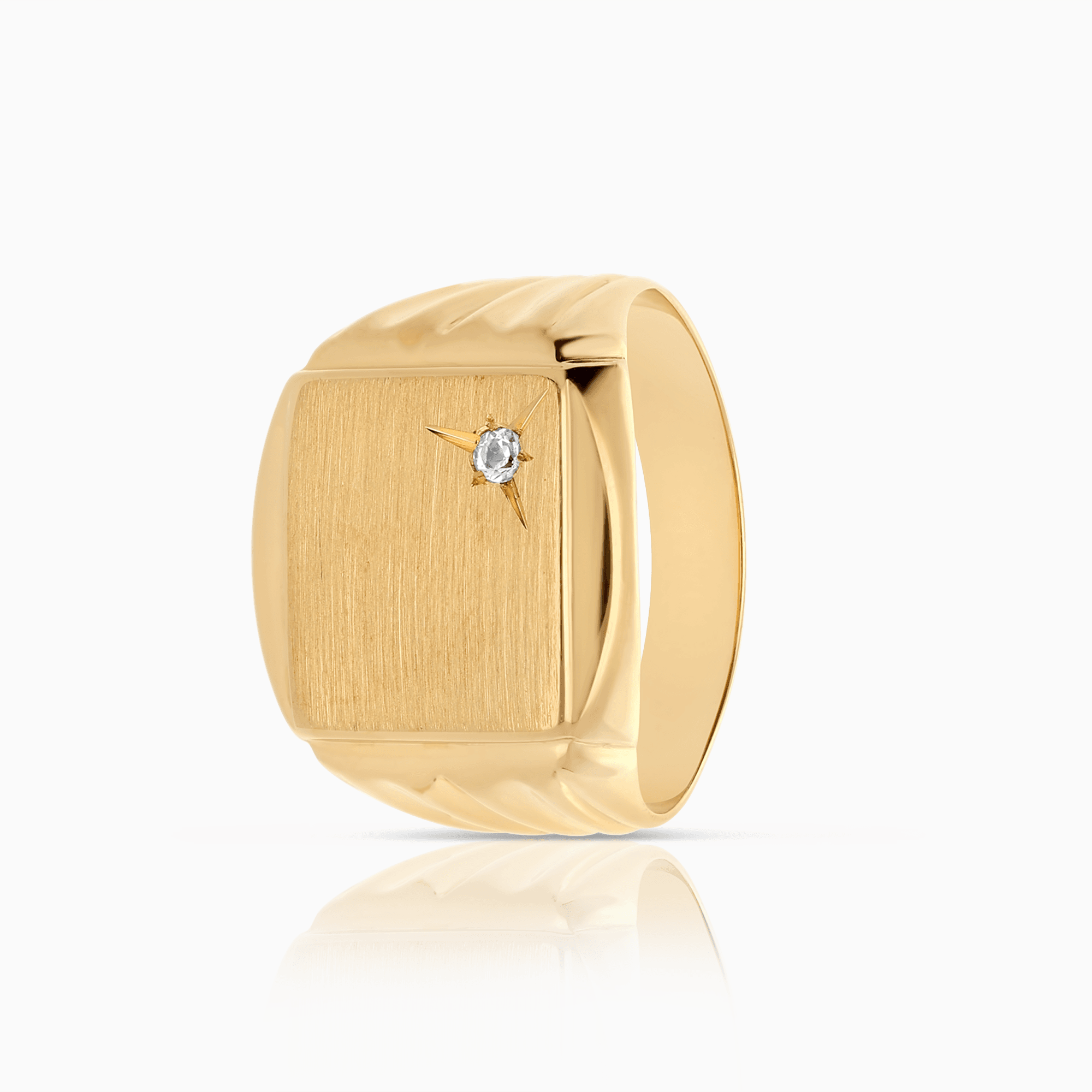 Klackring med vit sten 4,35g 18K guld