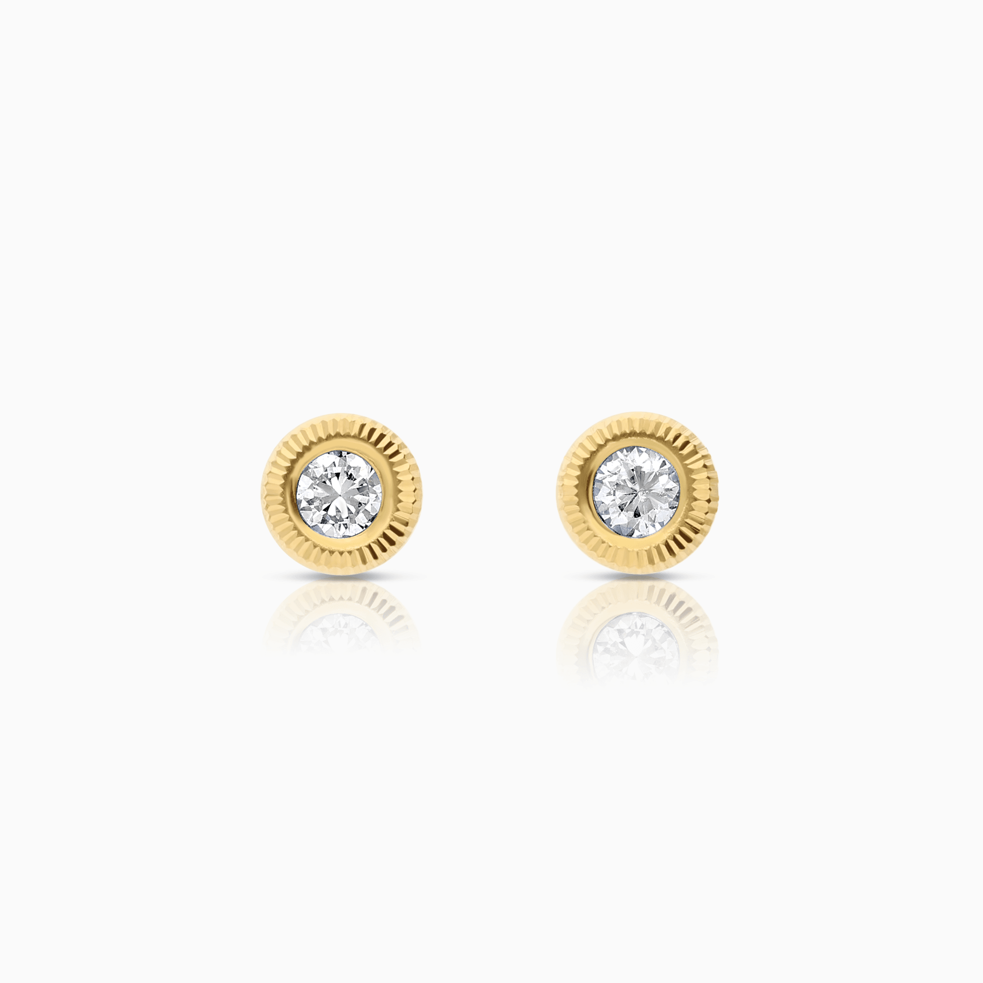 Gold earrings with white stones 0.78g 18K