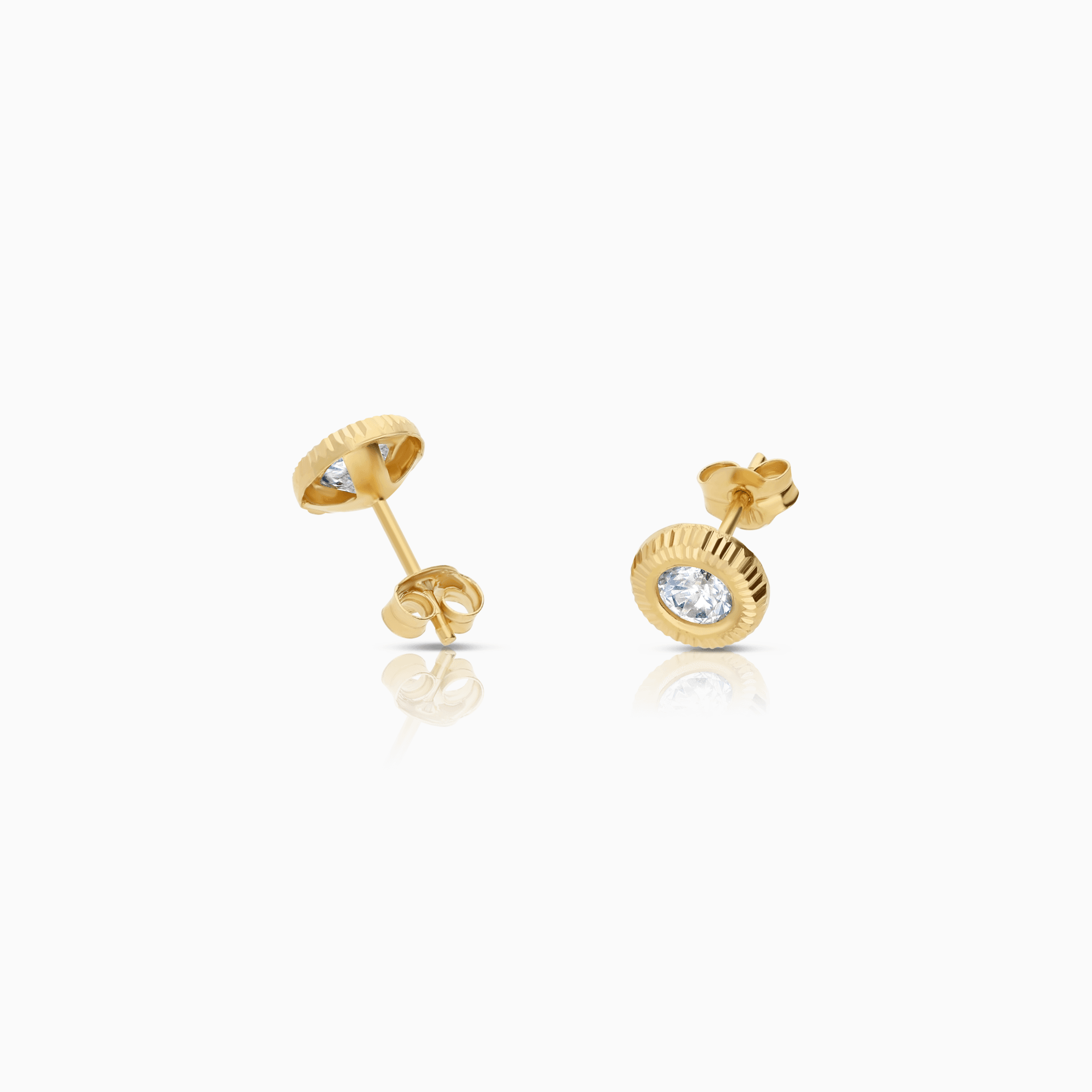 Gold earrings with white stones 0.78g 18K