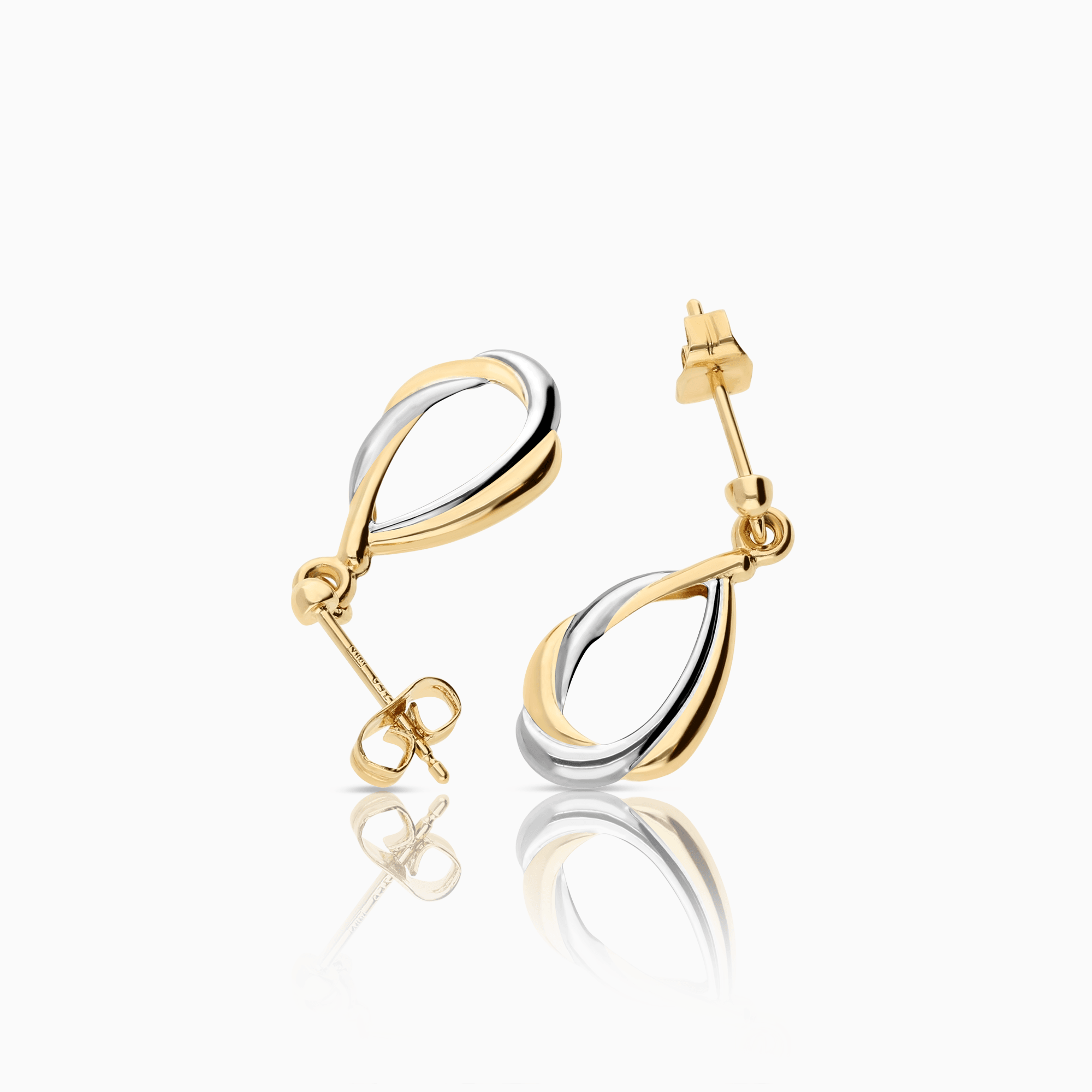 Gold earrings 0.95g 18K yellow/white gold