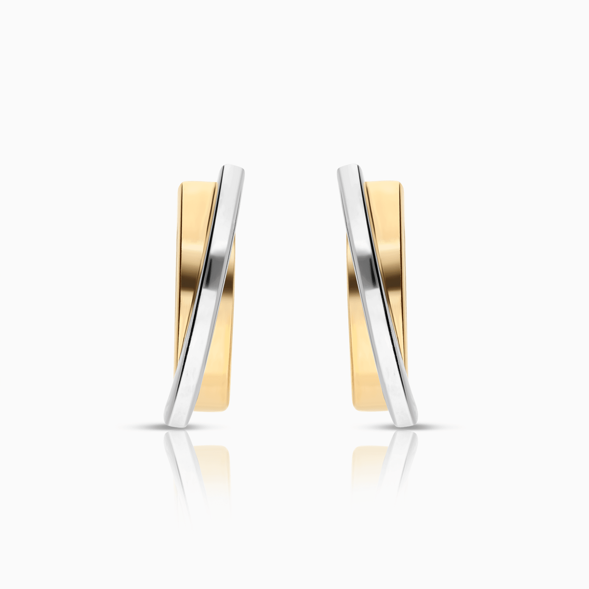 Gold earrings 2.02g 18K yellow/white gold