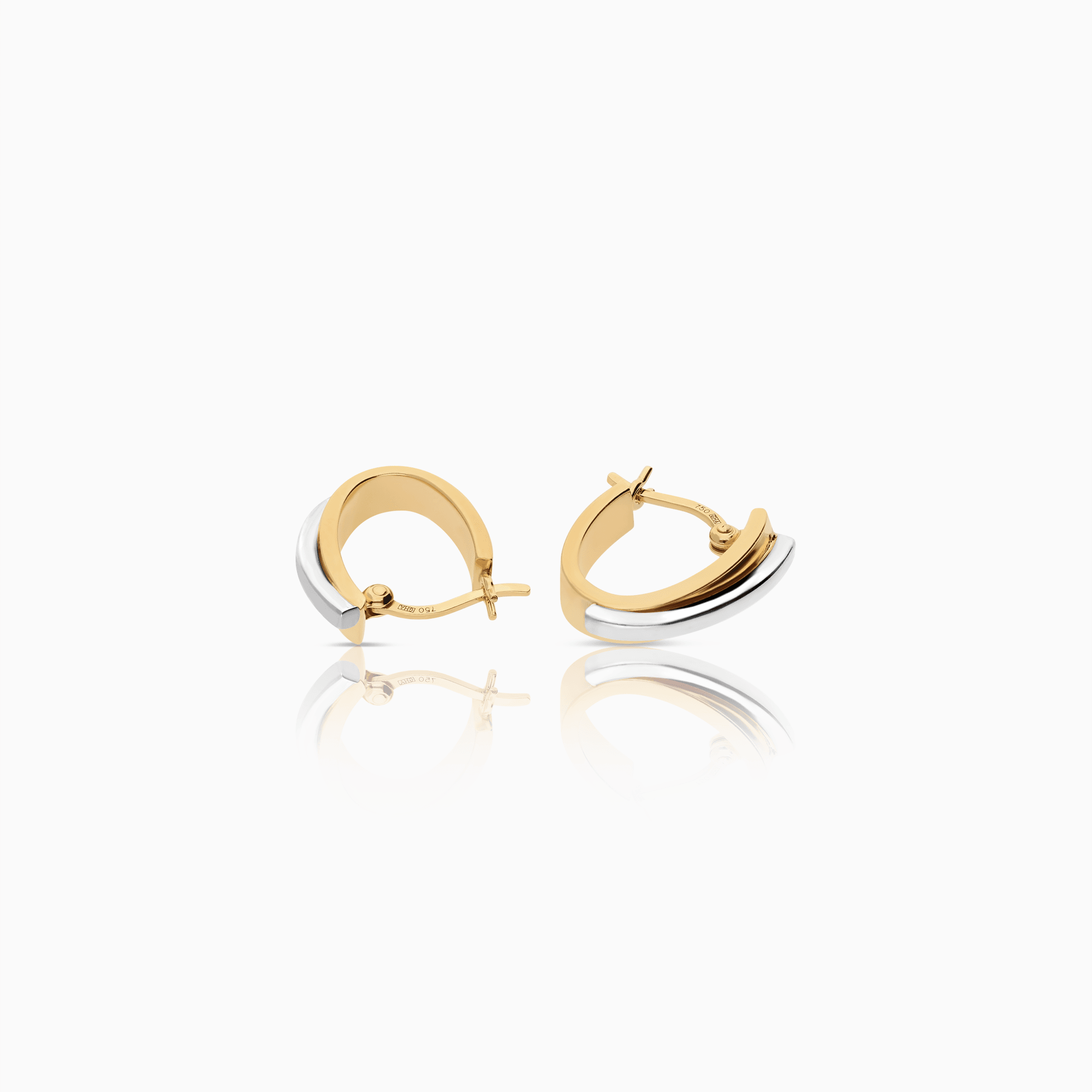Gold earrings 2.02g 18K yellow/white gold