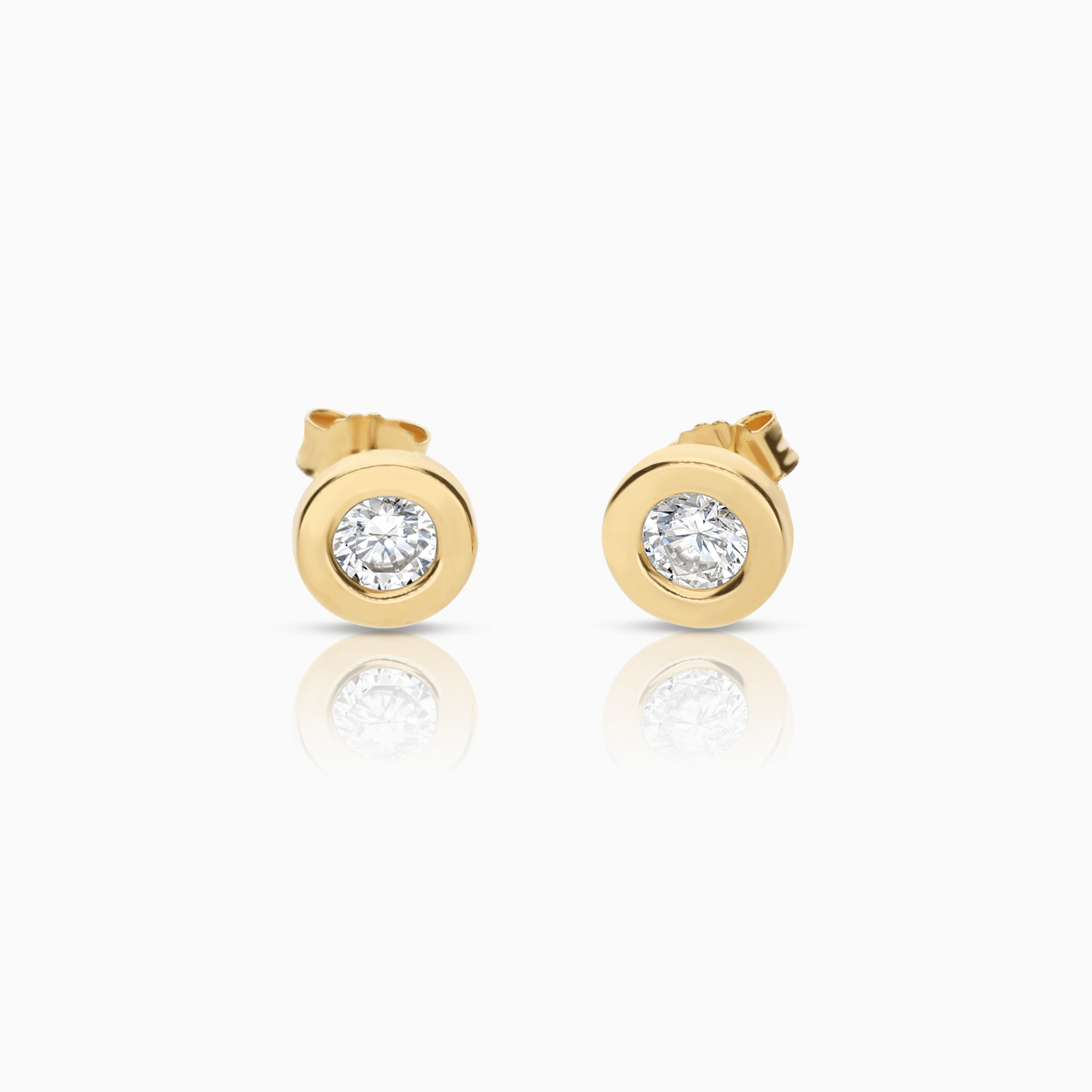 Gold Earrings with White Stones 0.82g 18K Gold
