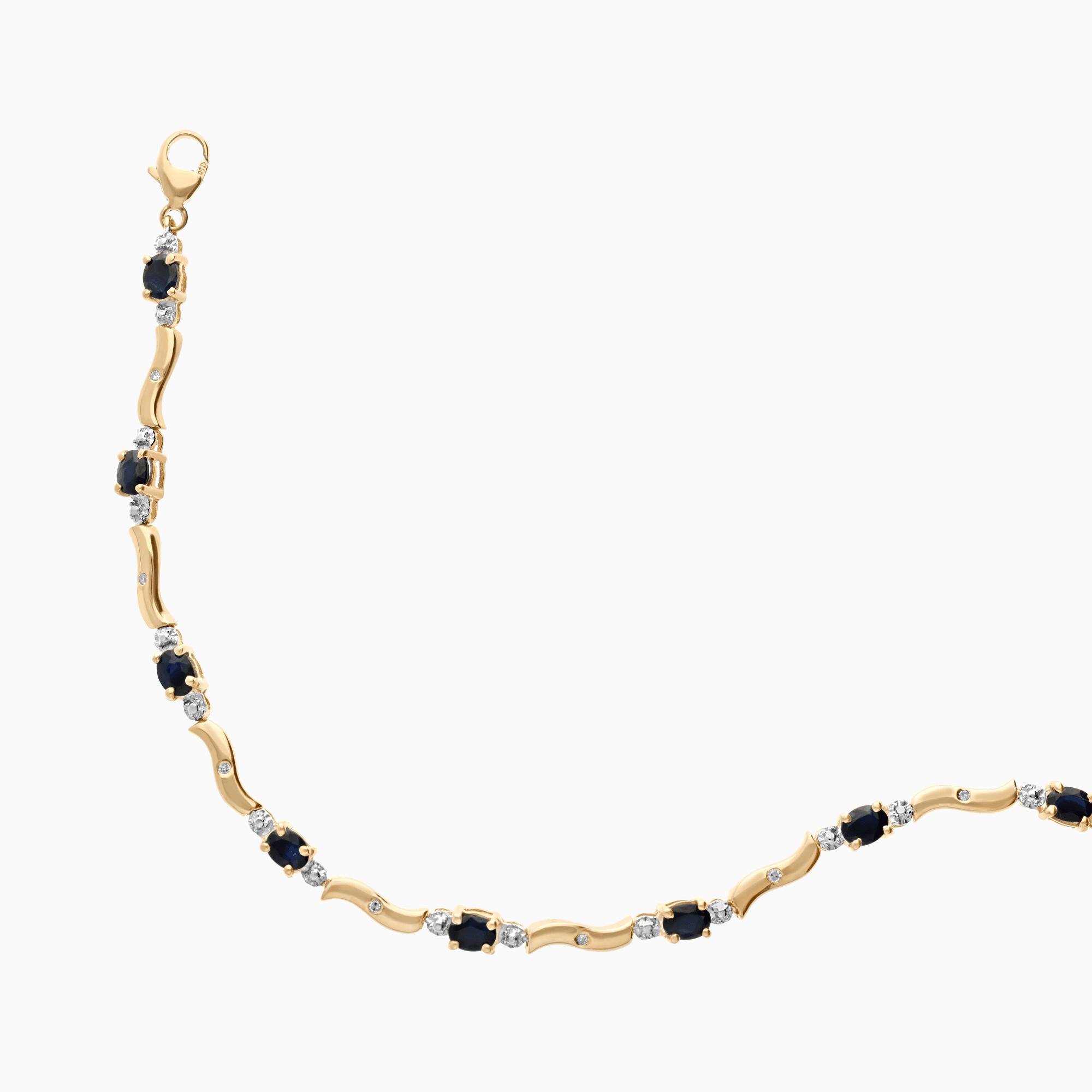Gold bracelet with sapphires/diamonds 6.6g 18K gold