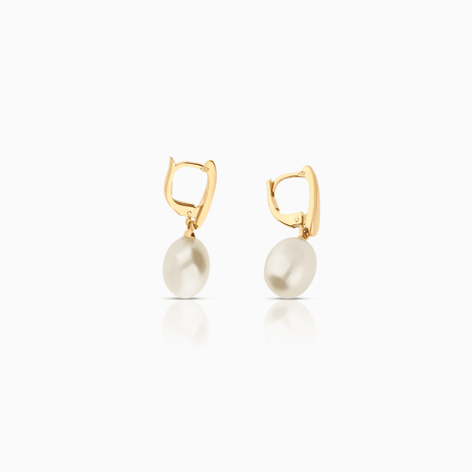 Gold earrings with pearls 3.30g 18K gold
