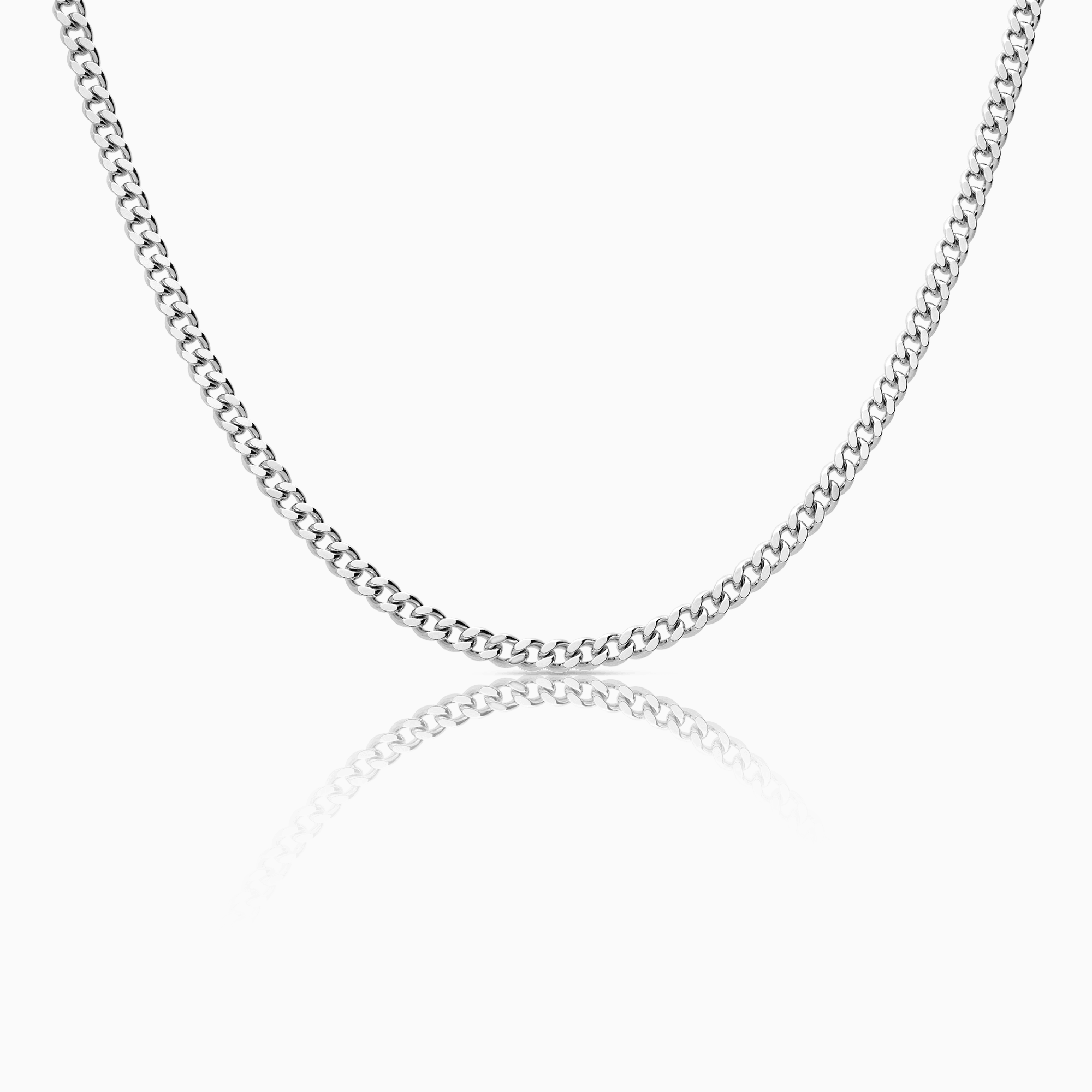 Curb necklace 25.06g 18K white gold