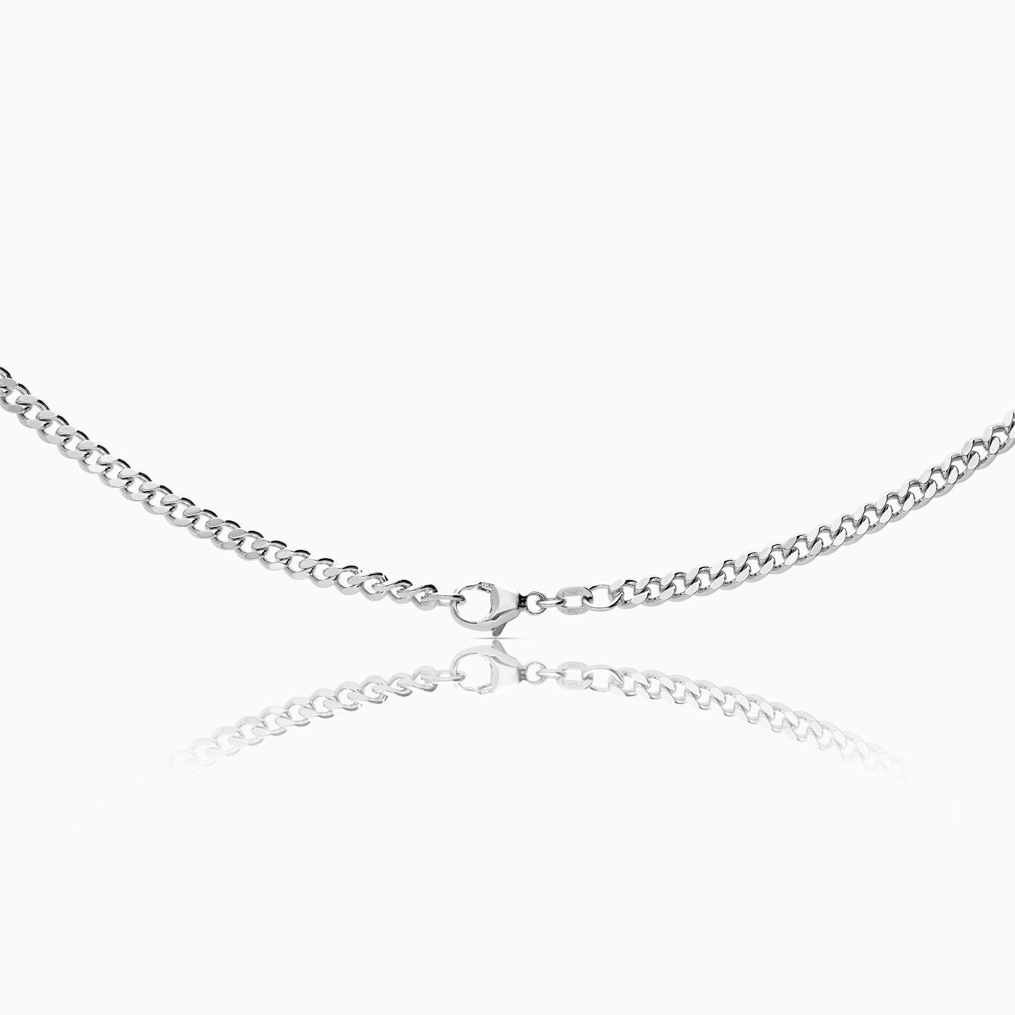 Curb necklace 25.06g 18K white gold
