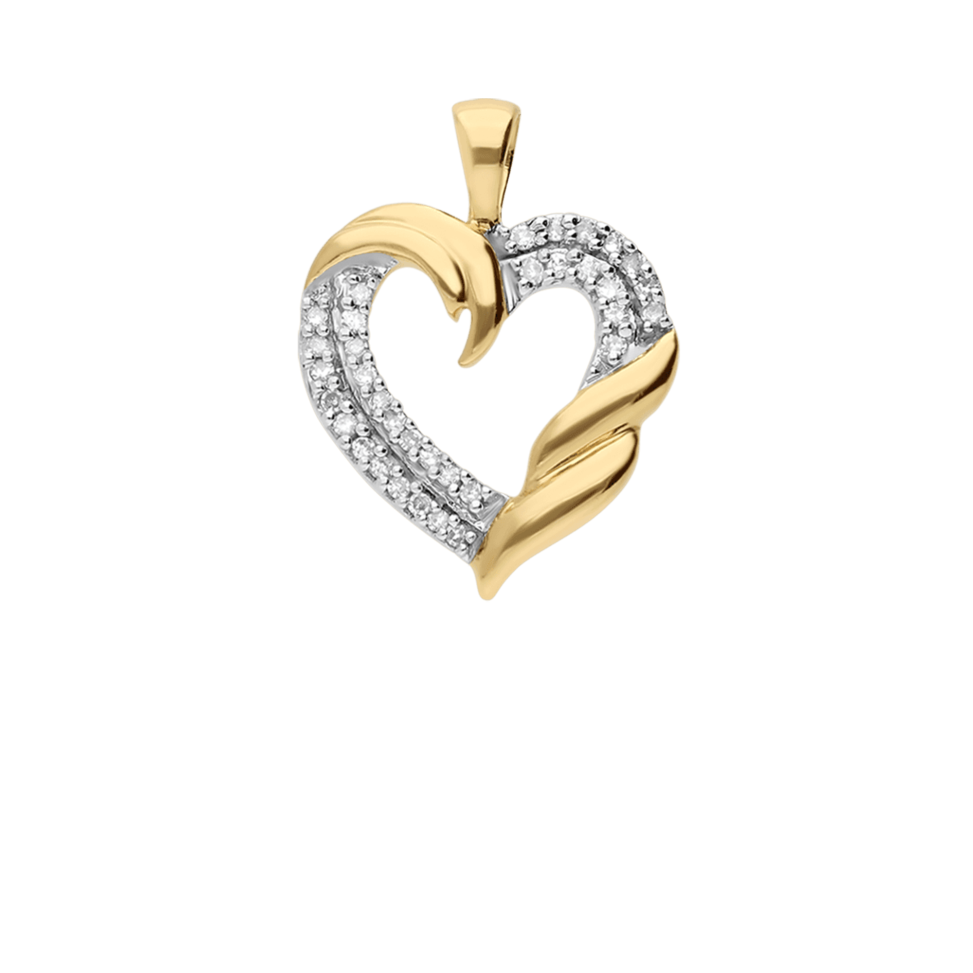 Heart pendant 0.17ct 18K gold