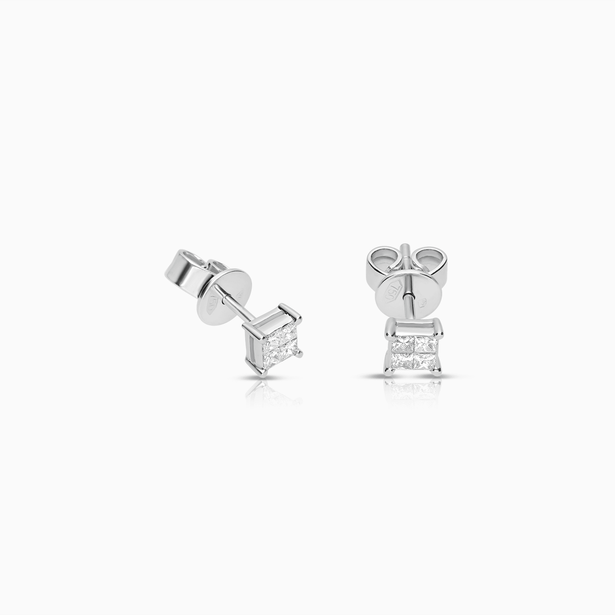 Diamantörhängen princess 0,24ct 18K guld