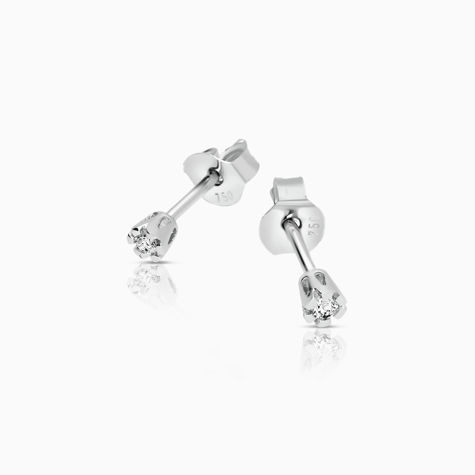 Diamantörhängen solitär 0,06ct 18K vitguld