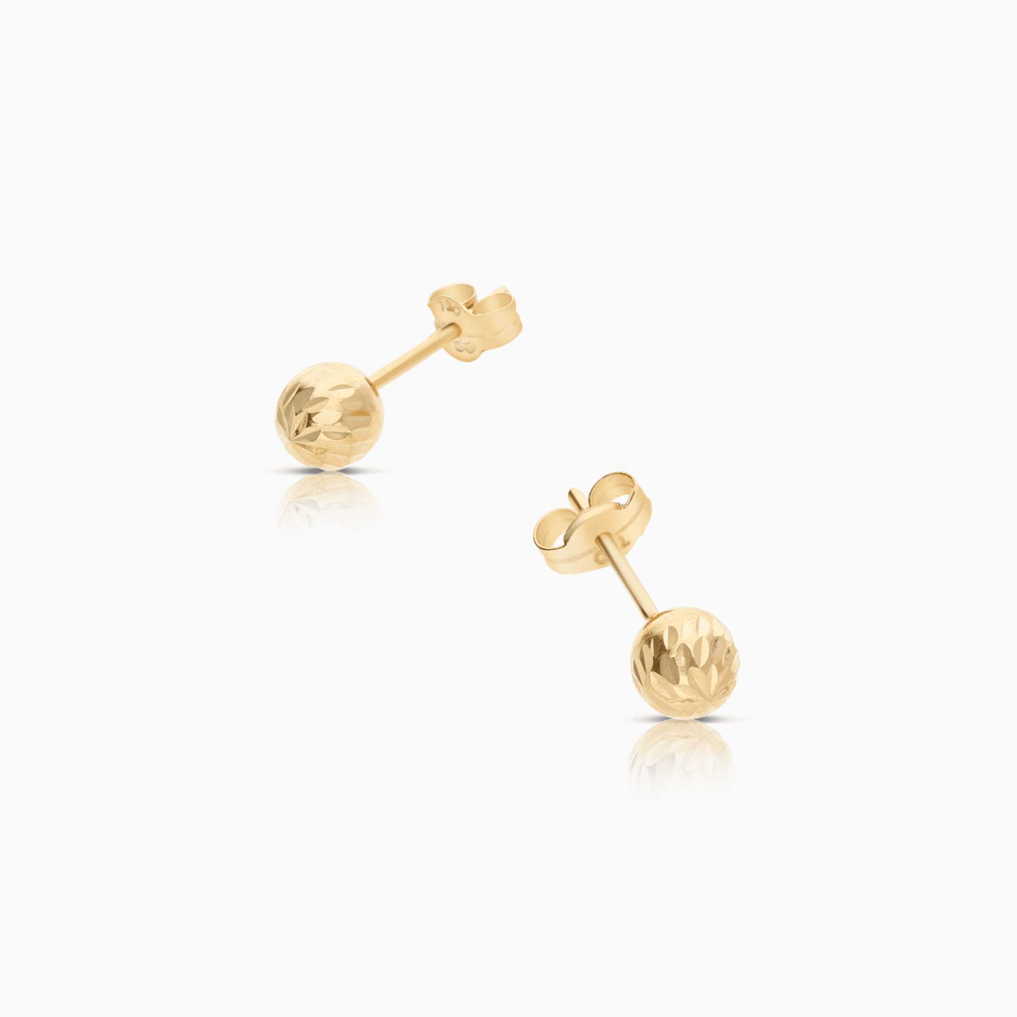 Gold earrings balls 0.65g 18K gold