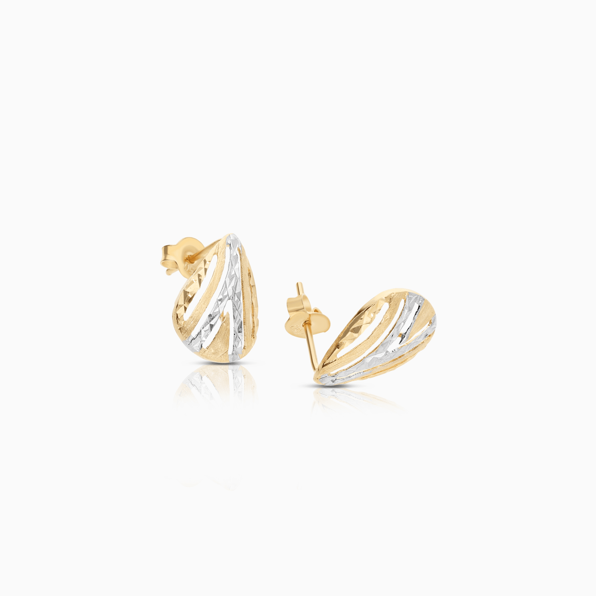 Gold earrings 2.0g 18K white gold/gold