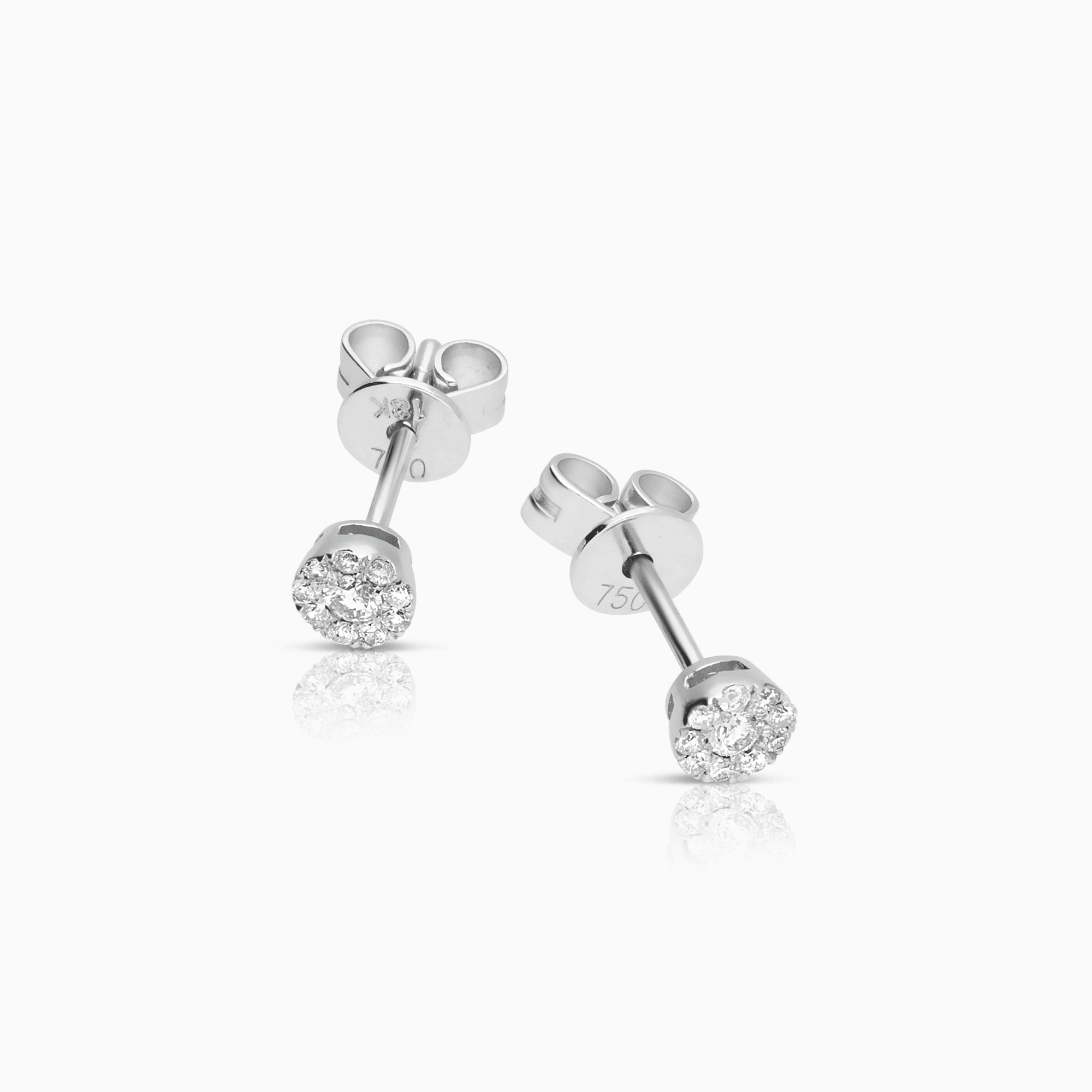 Diamond earrings 0.15ct 18K white gold