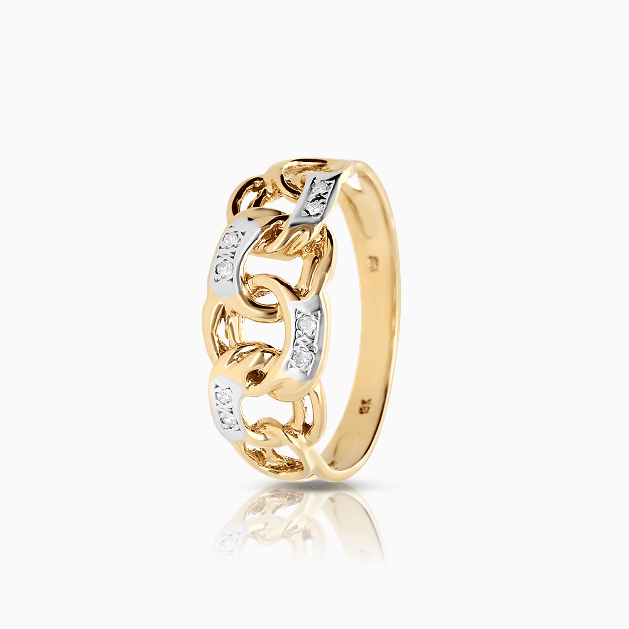 Diamantring bismarck 0,04ct 18K guld