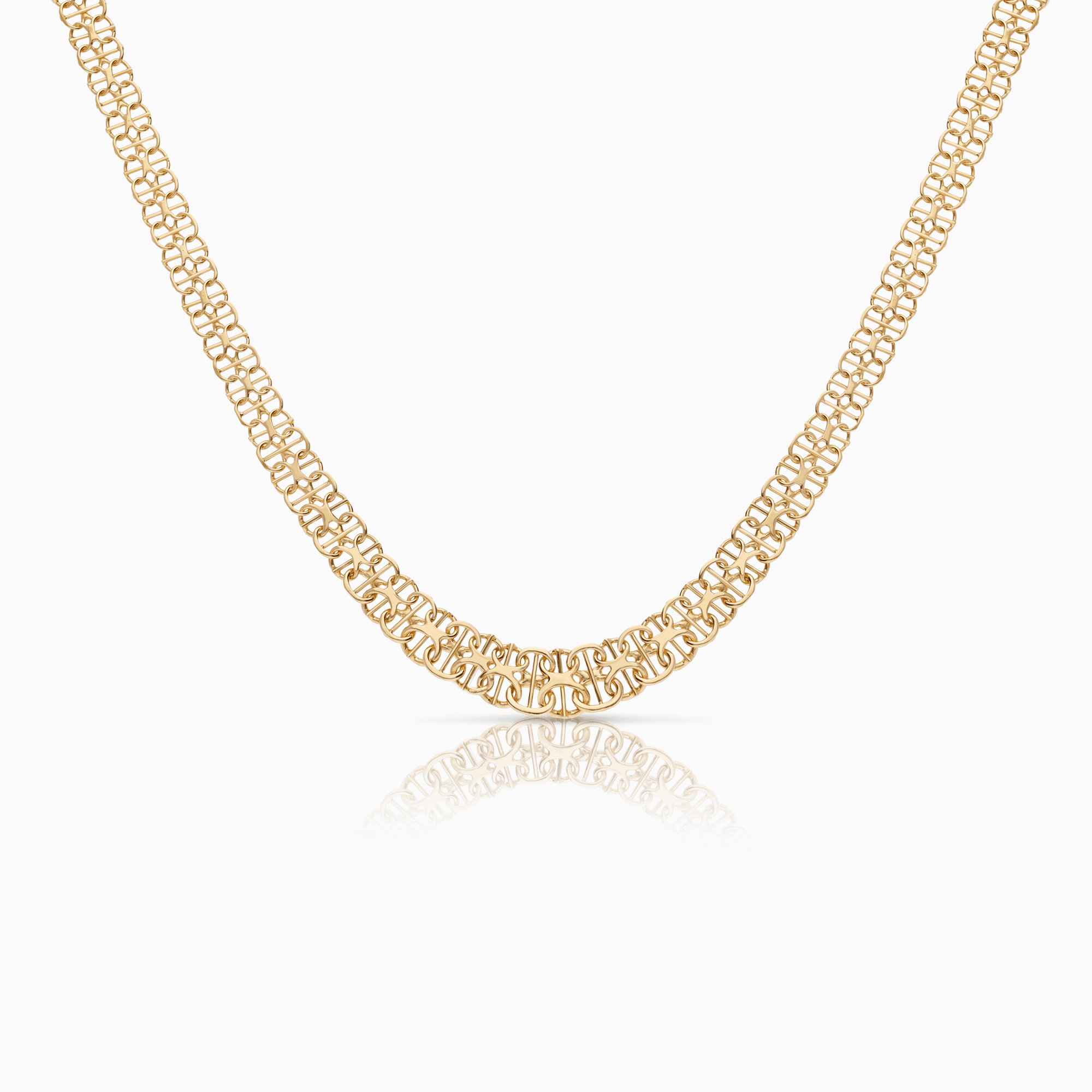 X-link necklace with bar 15.36g 18K gold