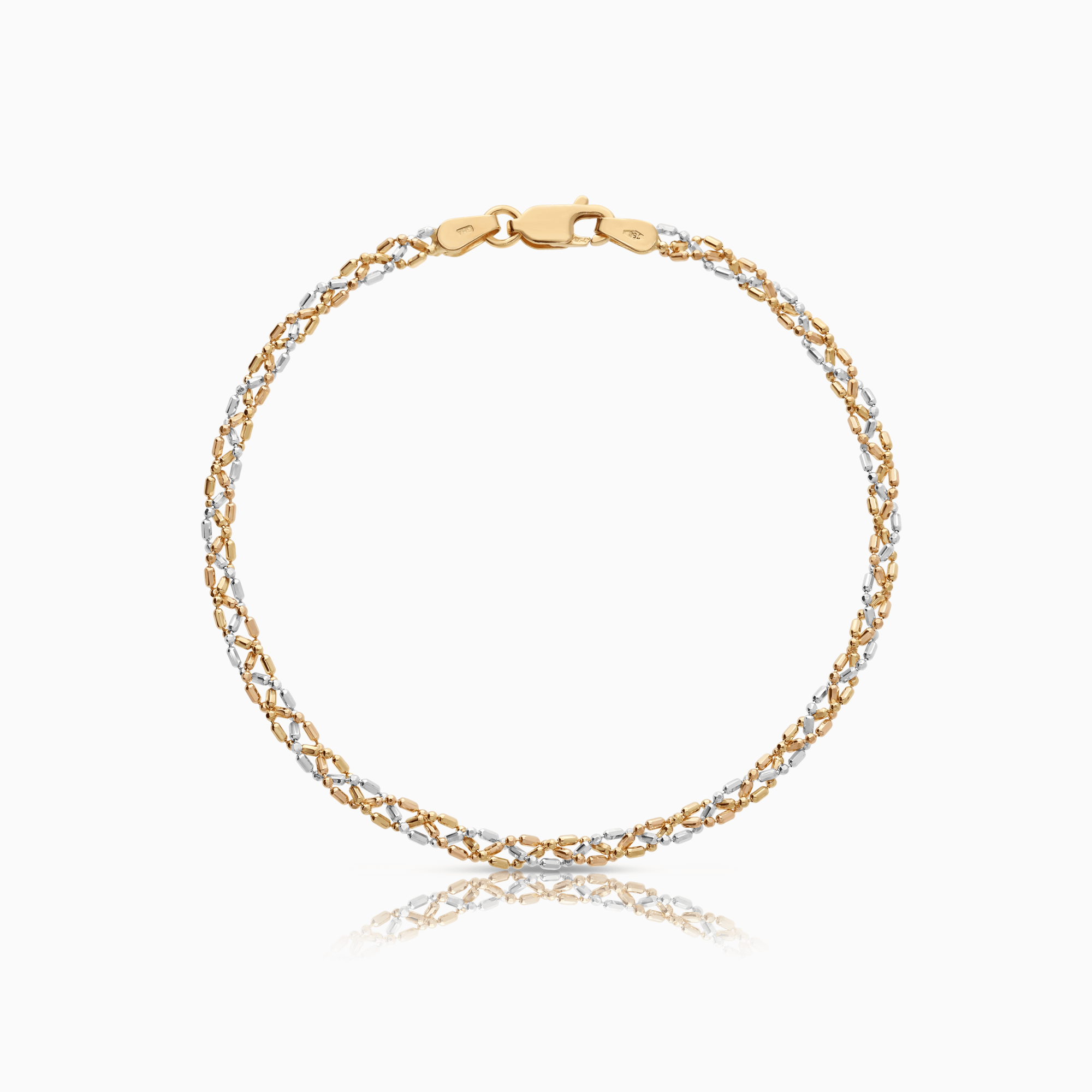 Fantasy bracelet 3.48g 18K yellow/rose/white gold