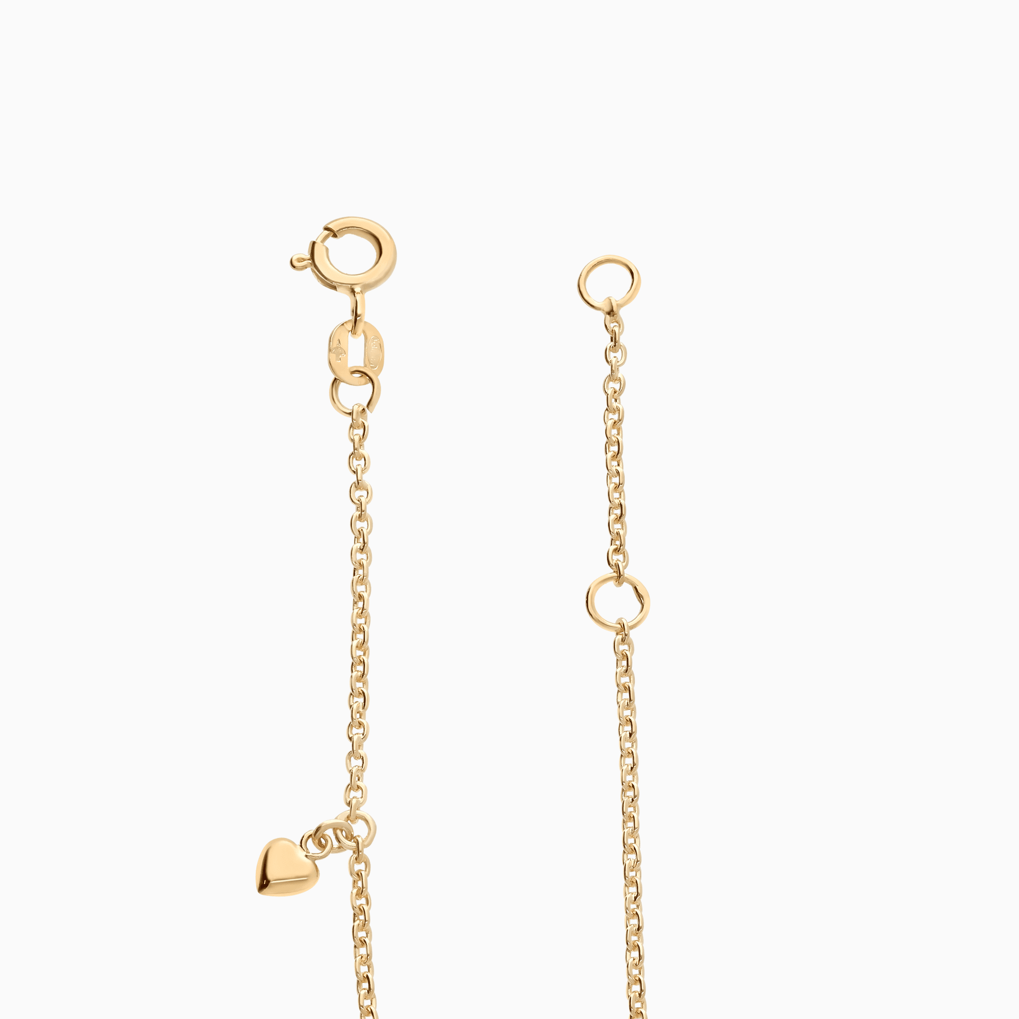 Cable bracelet with heart charm 1.45g 18K gold