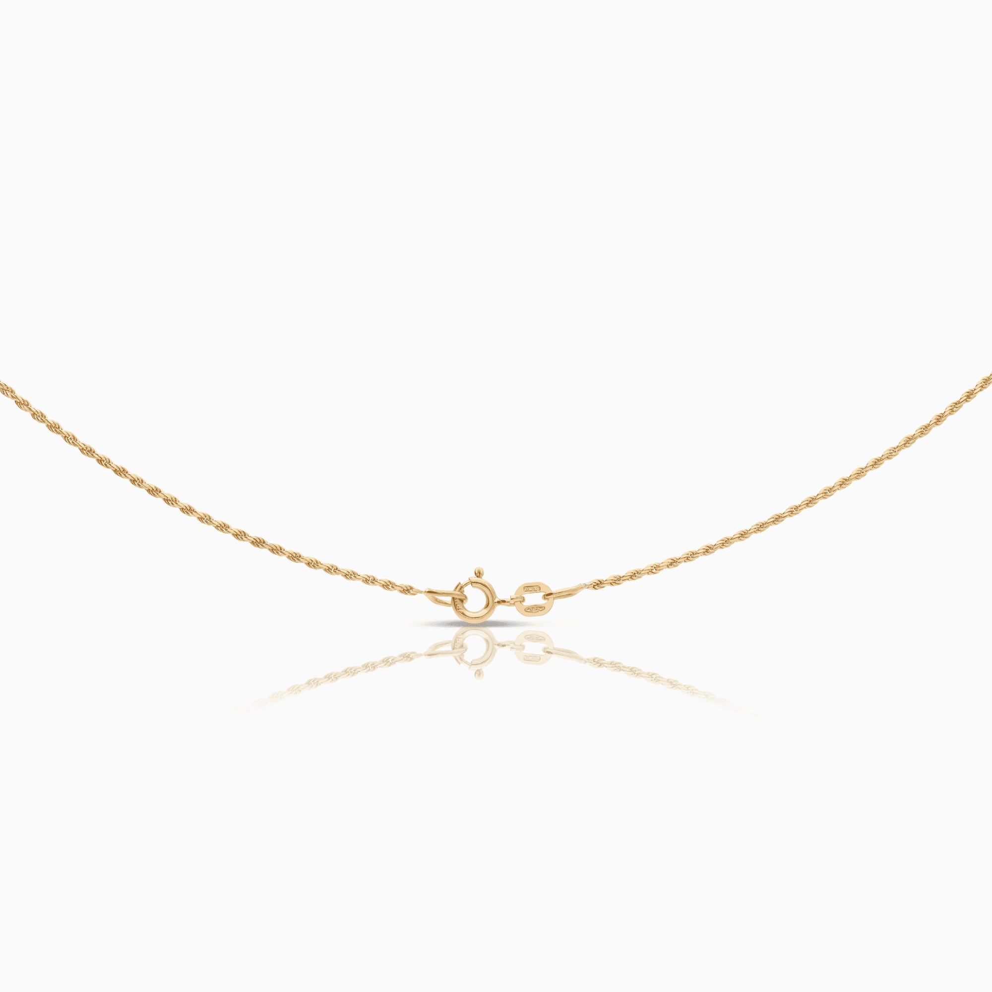 Rope necklace with blue sapphire pendant 4.20g 18K gold