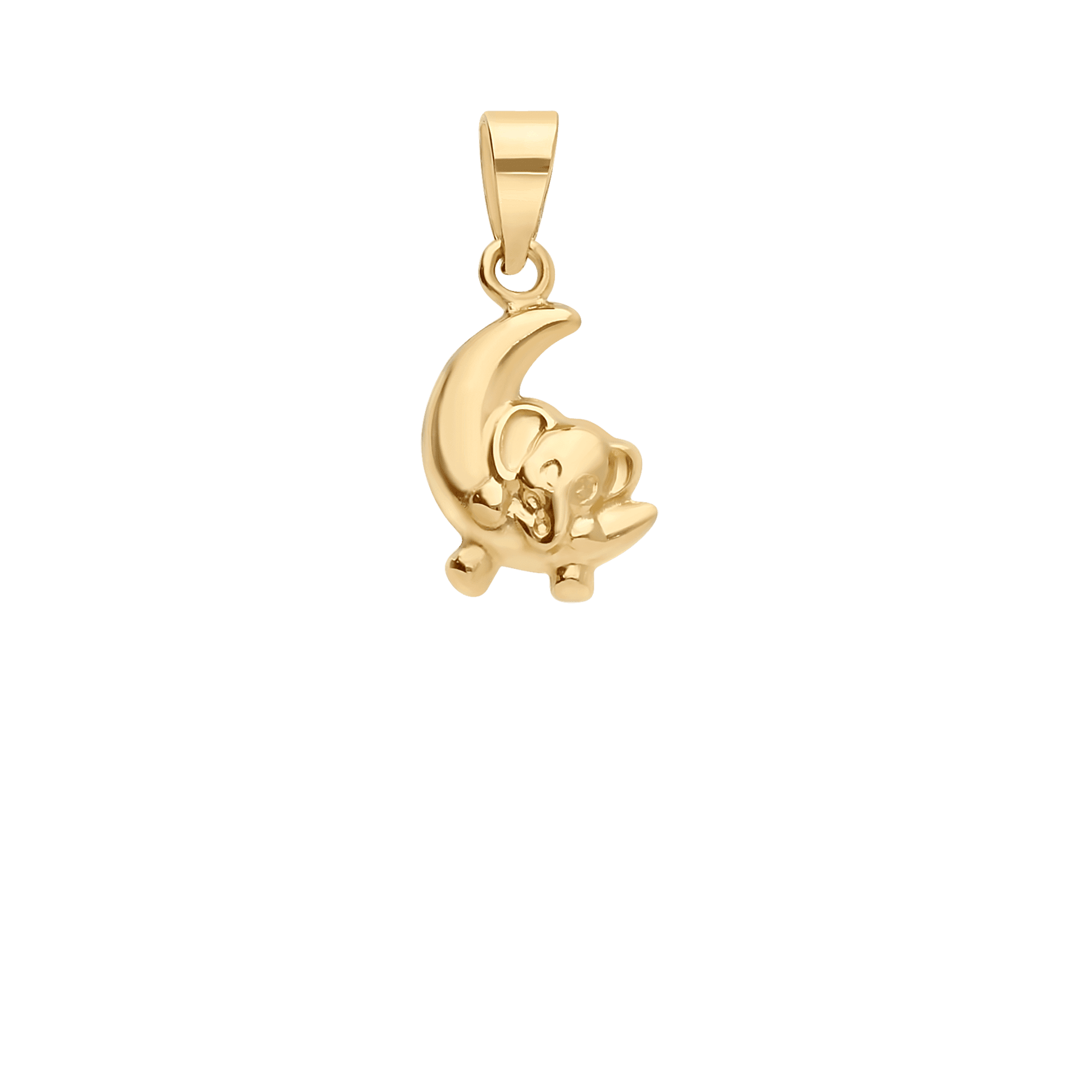 Pendant moon and elephant 0.38g 18K gold