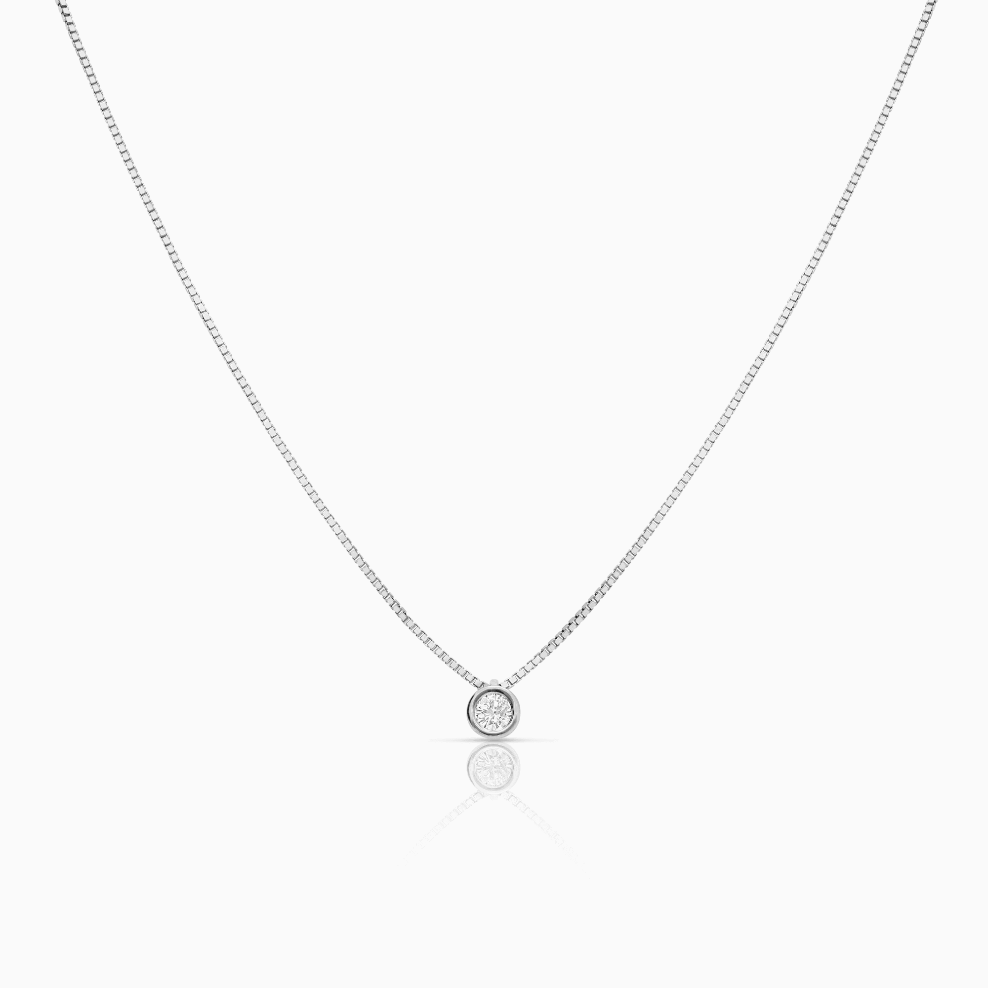 Venezialänk med solitärhänge 0,30 ct 18K vitguld