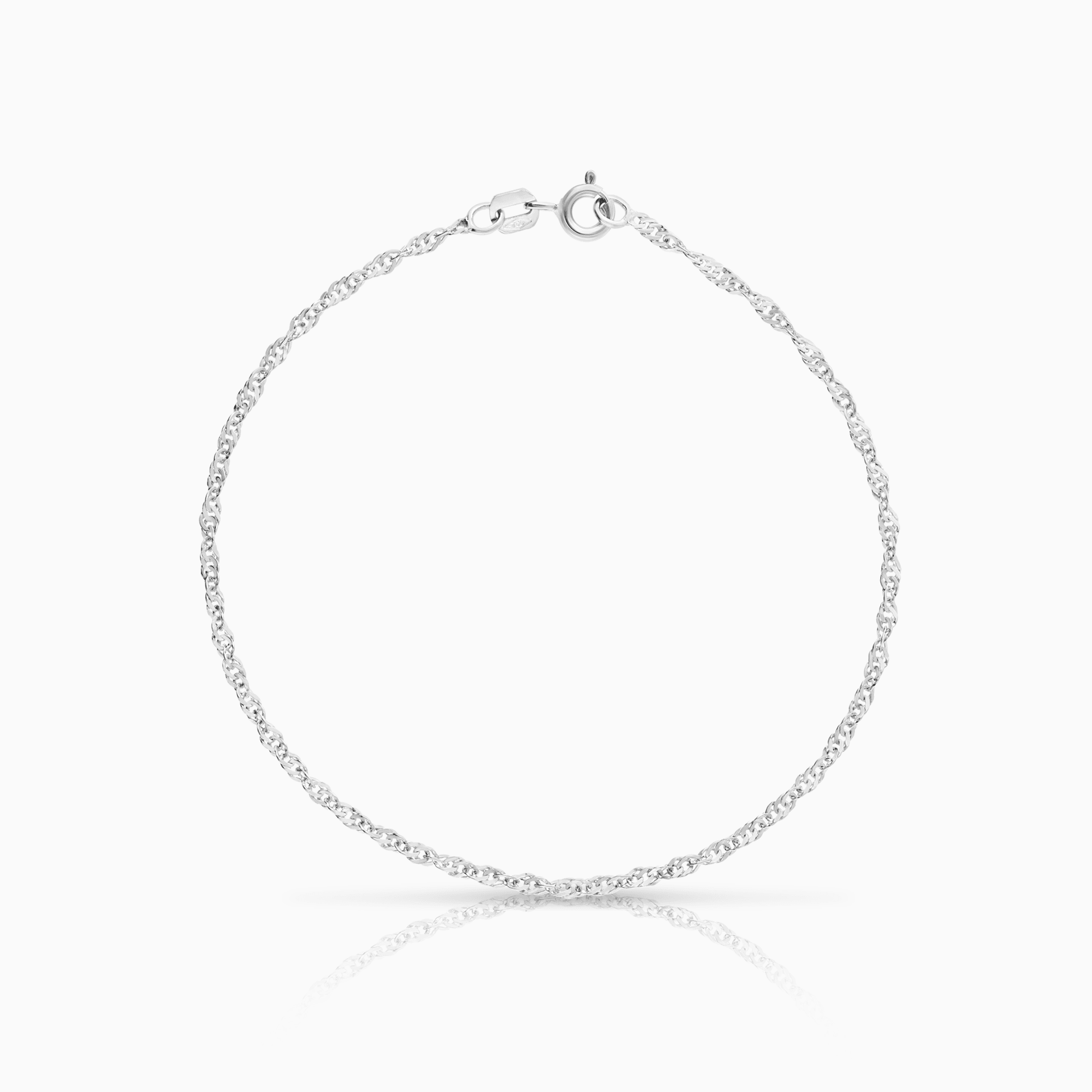 Singapore Bracelet 1.21g 18K White Gold
