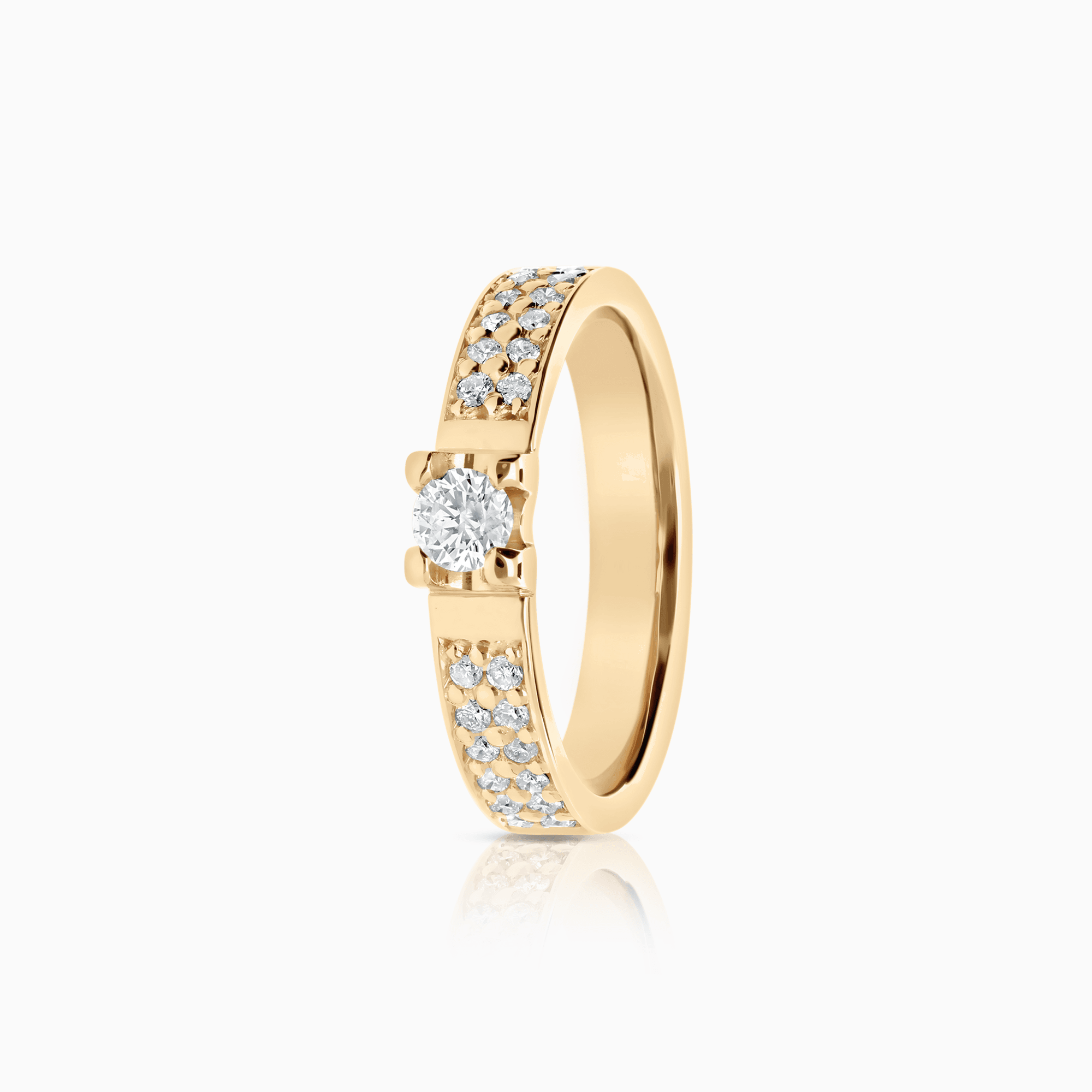 Sidostensring 0,44ct 18K guld