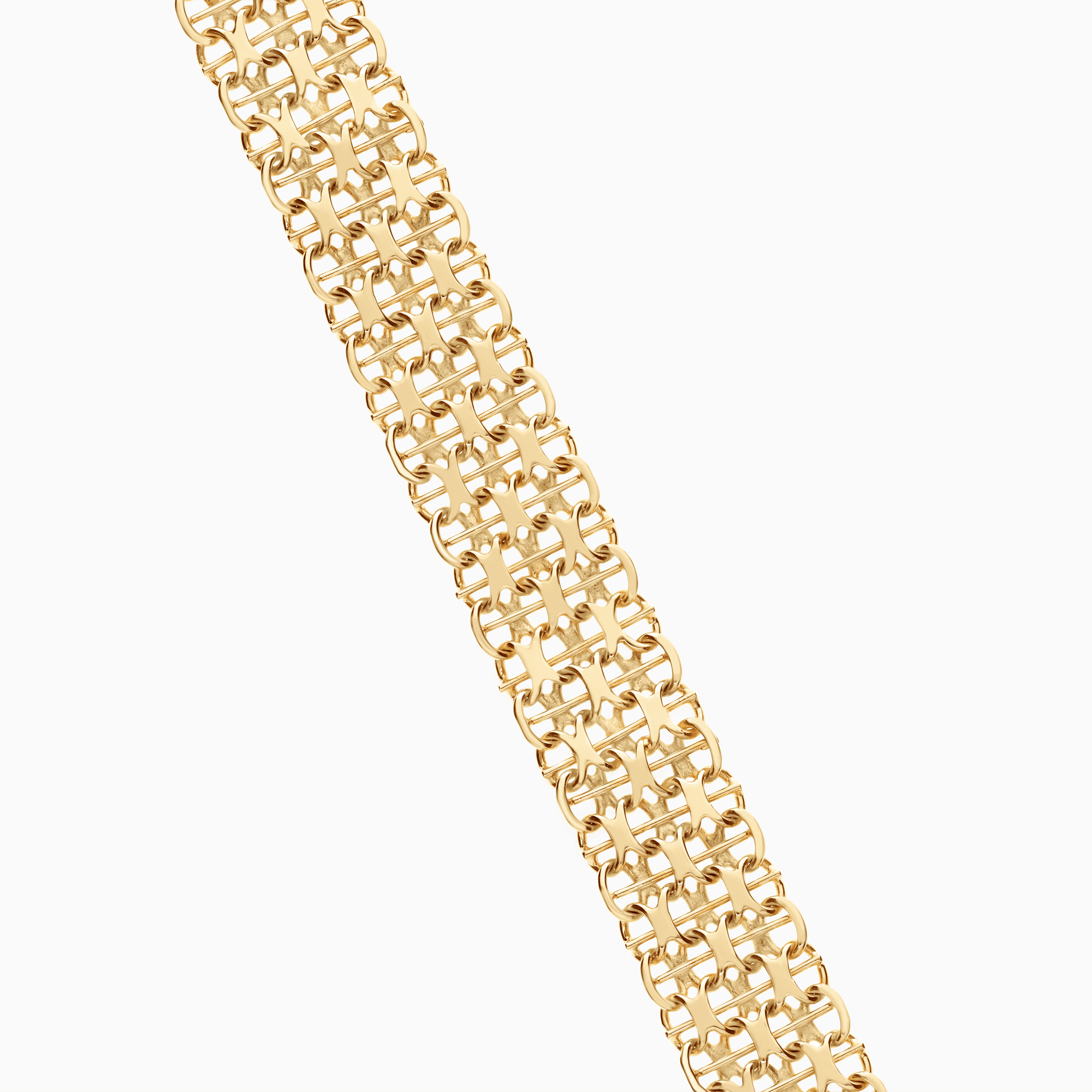 X-link bracelet with bar 29.05g 18K gold