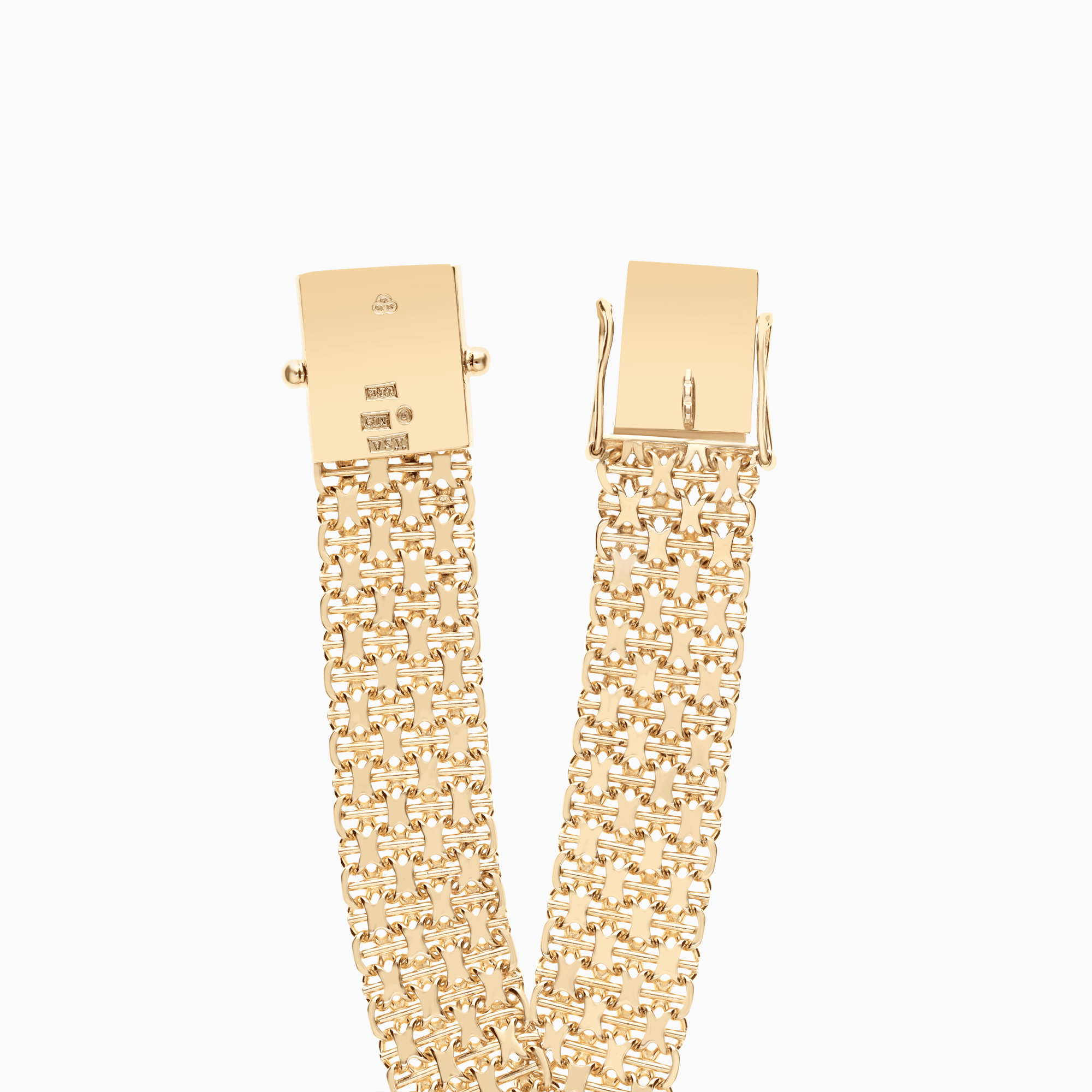 X-Link Bracelet with Bar 32.40g 18K Gold