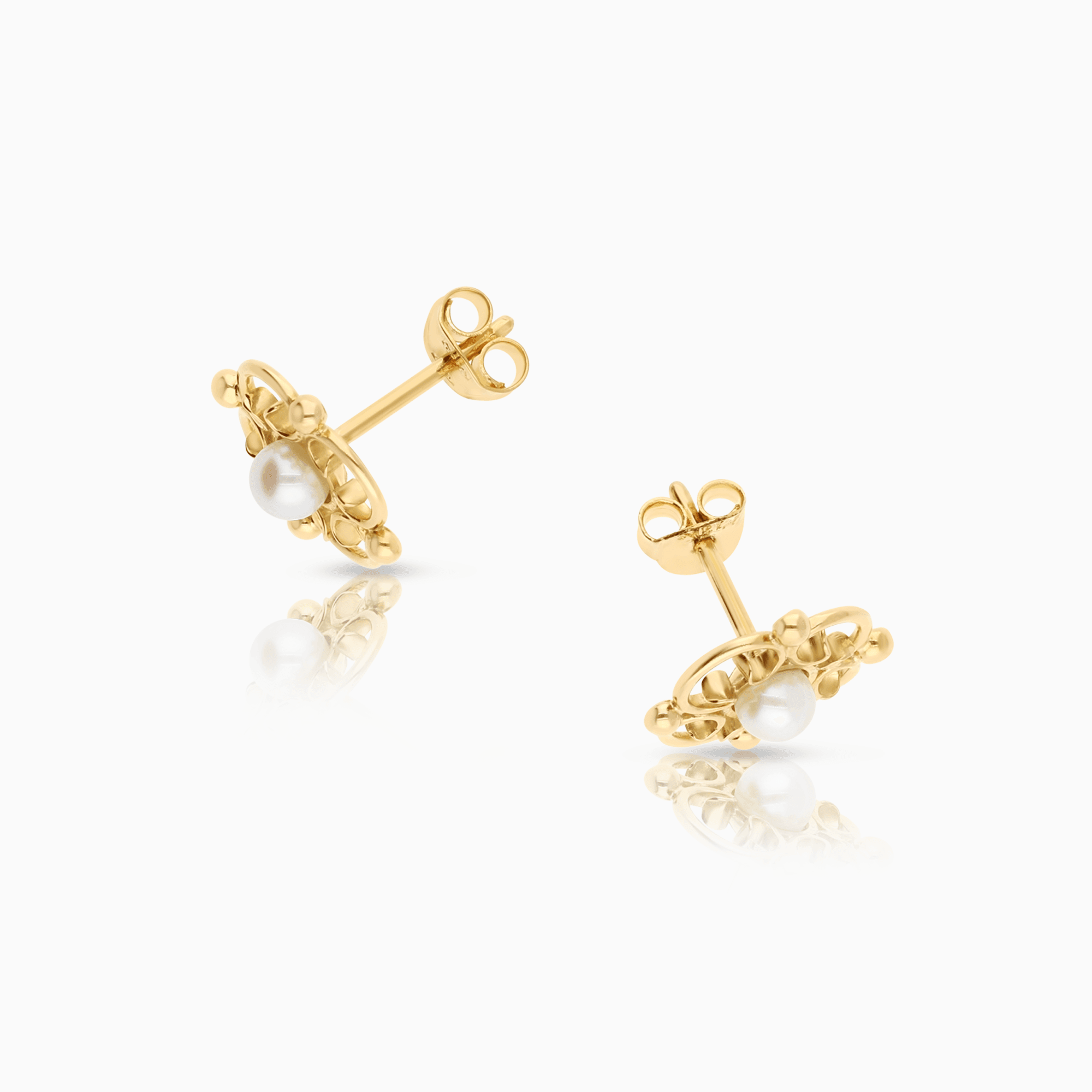 Pearl earrings 2.20g 18K gold