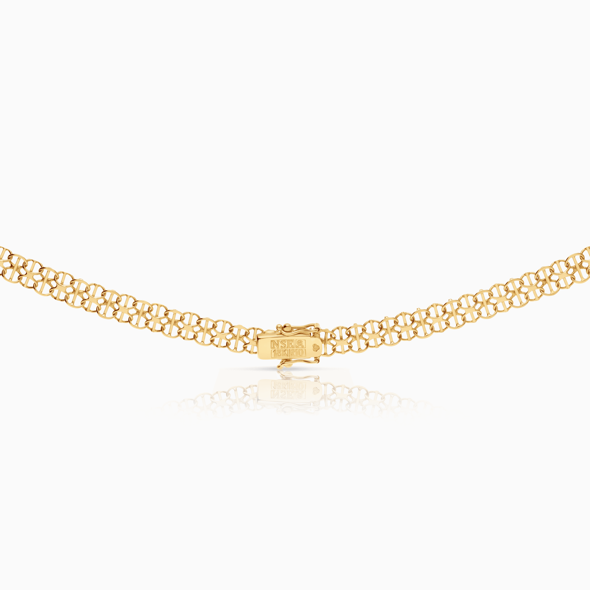 X-link necklace with bar 15.68g 18K gold