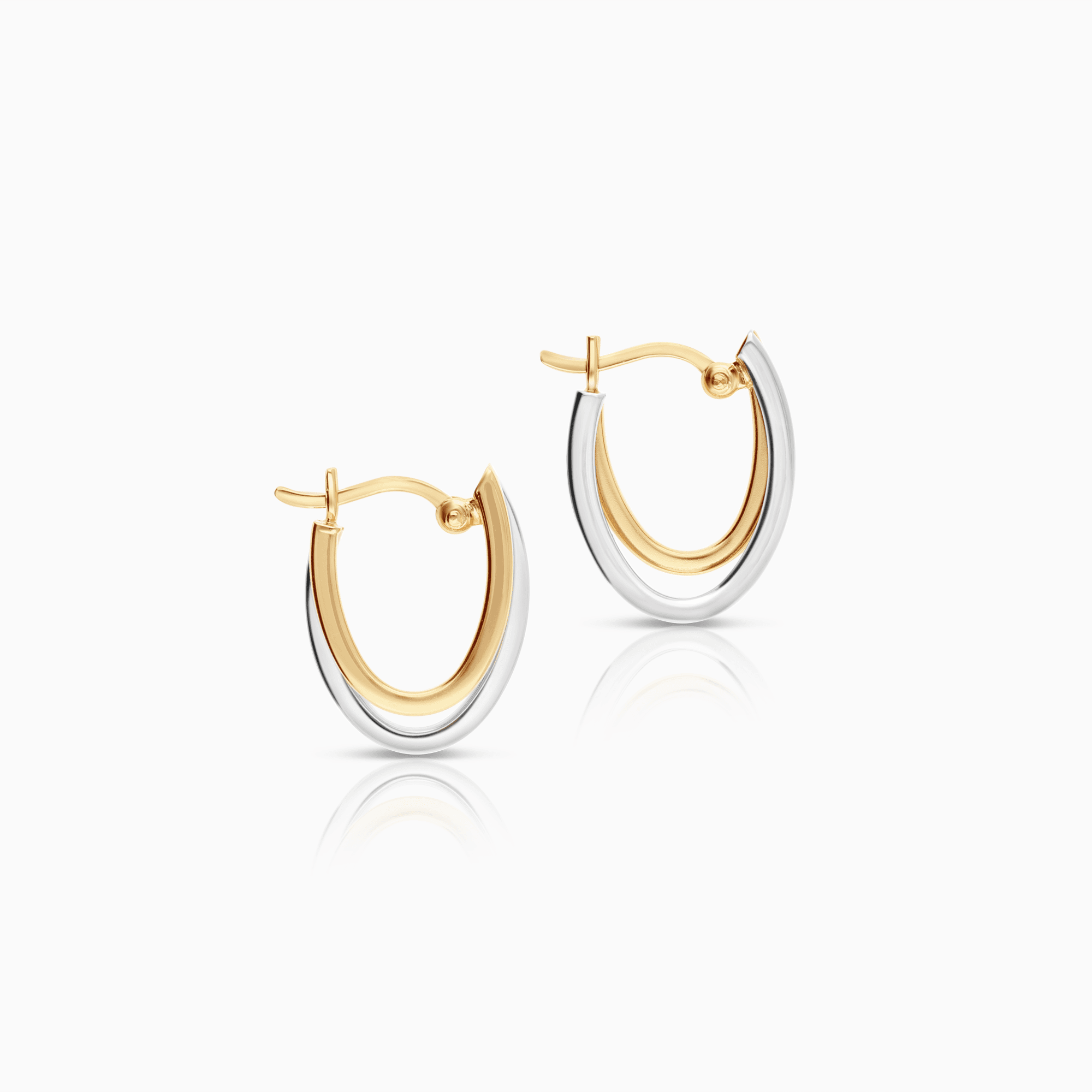 Gold Earrings 1.87g 18K White/Yellow Gold