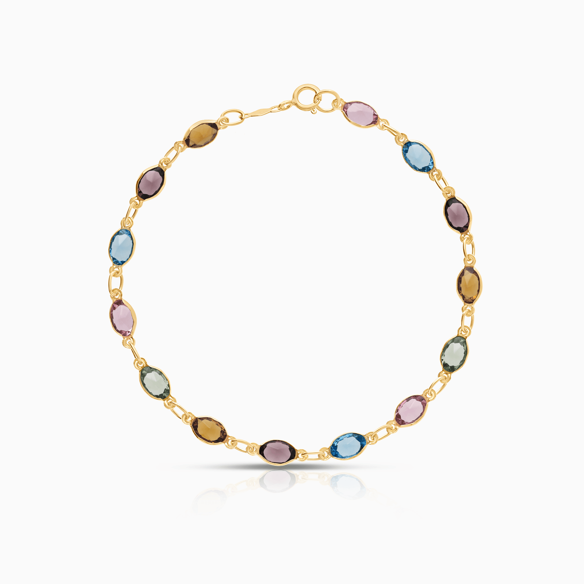 Gold bracelet with colored stones 2.79g 18K gold