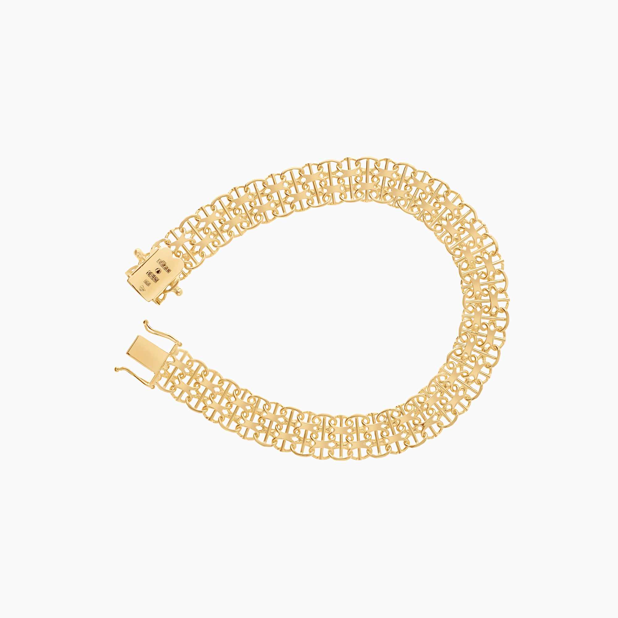 X-link bracelet with bar 14.26g 18K gold