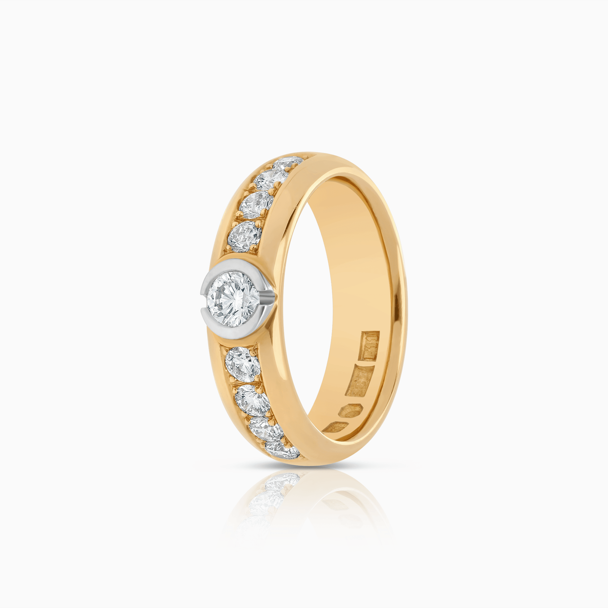 Sidostensring 0,60ct 18K guld