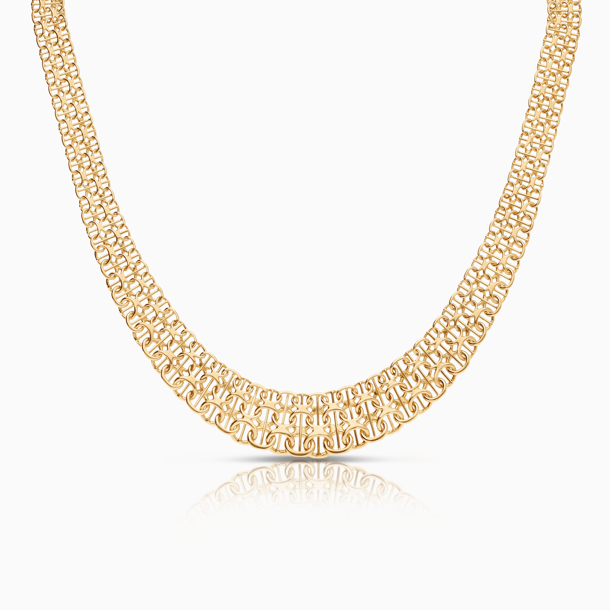 X-Link Necklace with Bar 34.14g 18K Gold