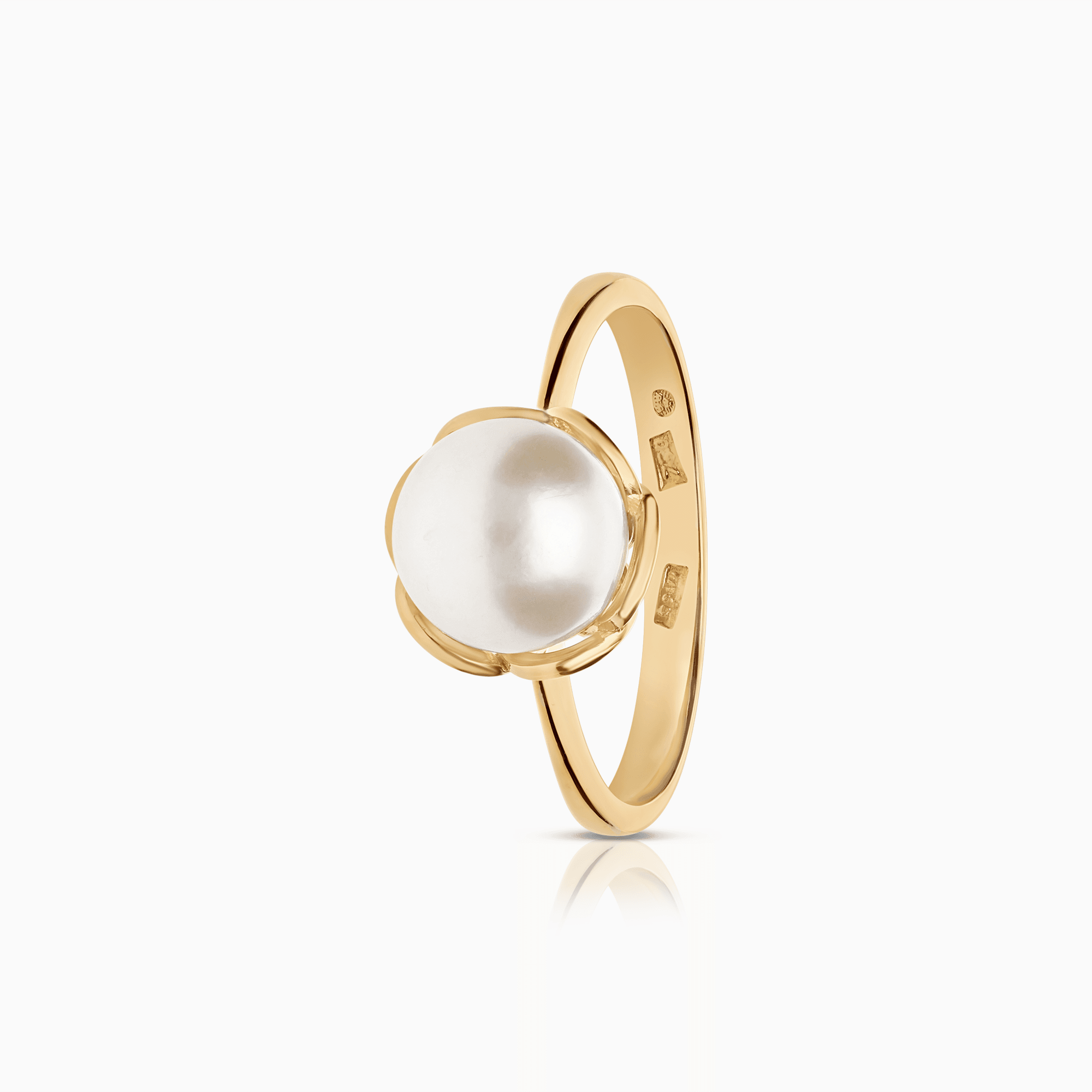 Guldring med pärla 3,52g 18K guld