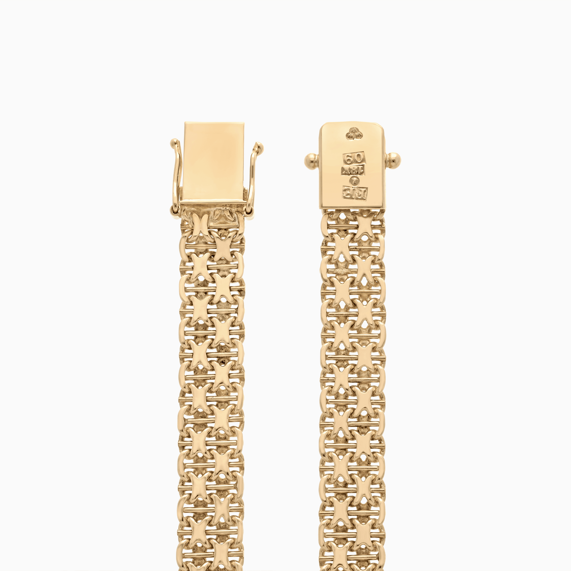 X-länk armband med stav 19,20g 18K guld