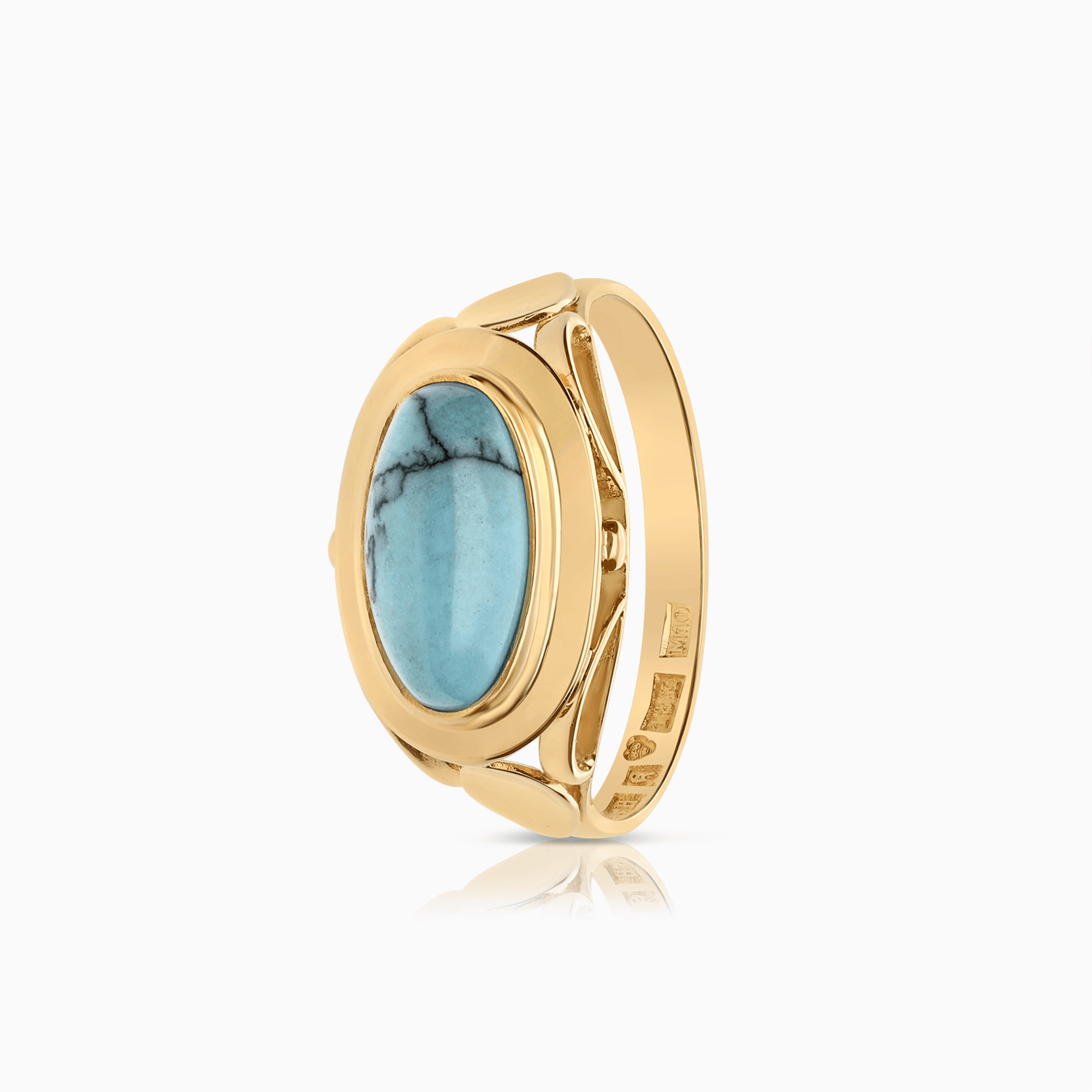 Guldring med turkos 2,96g 18K guld